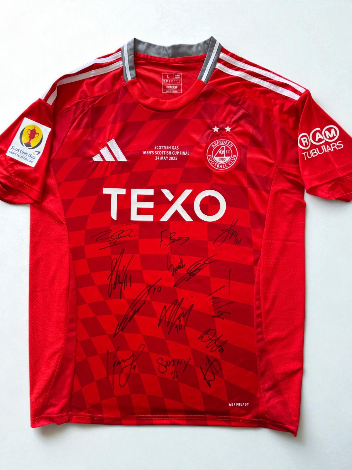 Signed ABERDEEN 2024/25 Cup Final Shirt By 13- PROOF/COA - Shinnie Clarkson for sale on Ebay