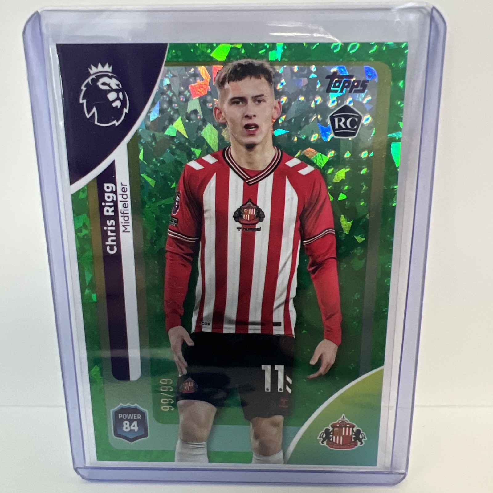 Topps Chris Rigg Book end 99/99 RC Sunderland Topps Premier League 25/26 for sale on Ebay