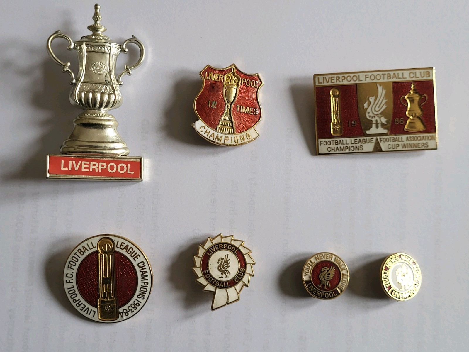 Liverpool FC Badges - Metal x6, Plastic x1 for sale on Ebay
