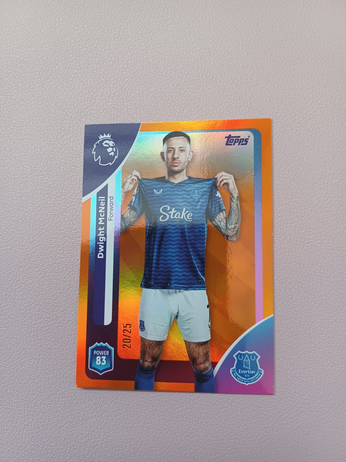 Topps Premier League 2025/2026 Dwight McNeil Numbered 20/25 Everton Stunning. for sale on Ebay
