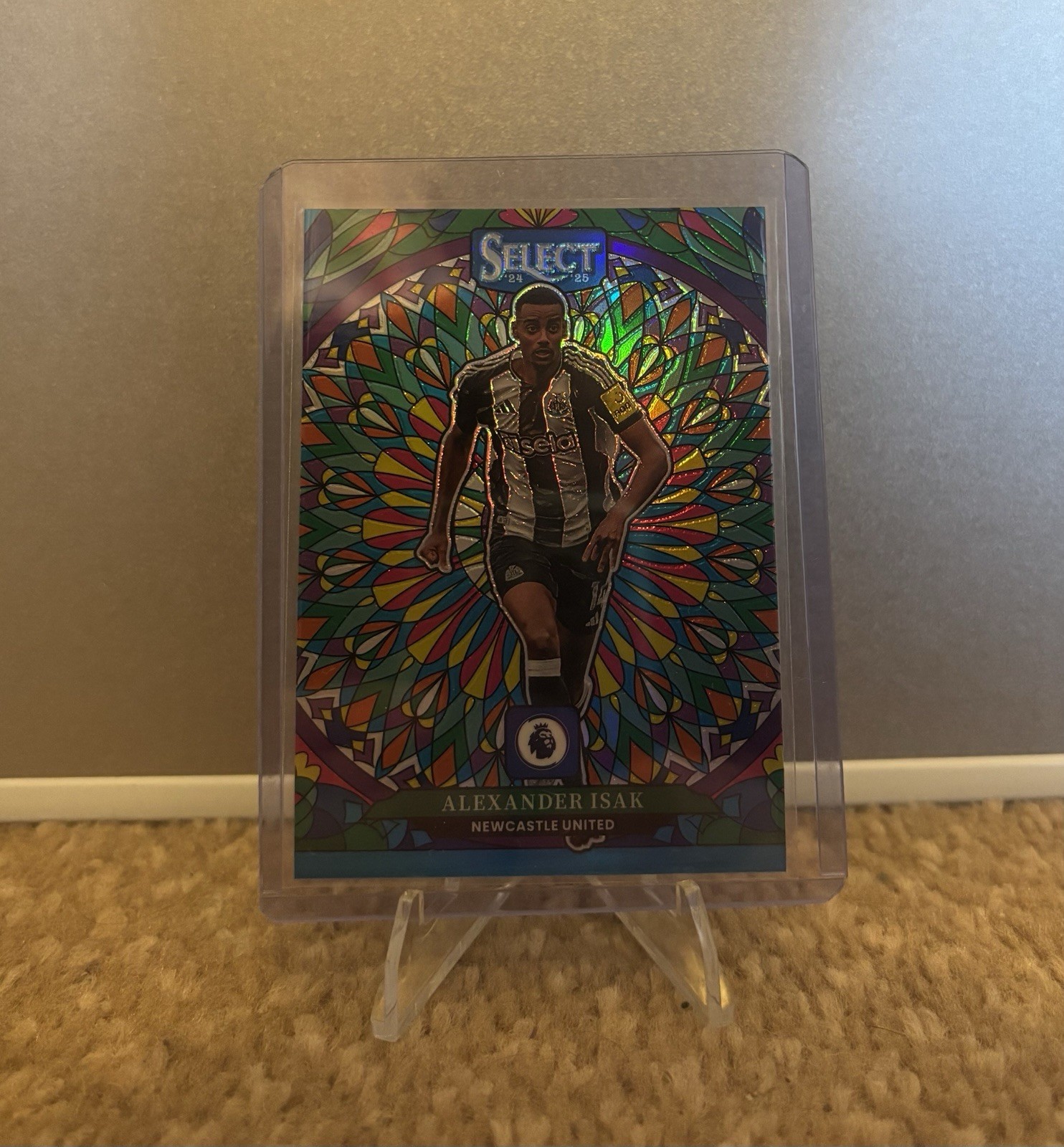 2024/25 Panini select EPL Newcastle United Alexander Isak Stained Glass Case Hit for sale on Ebay