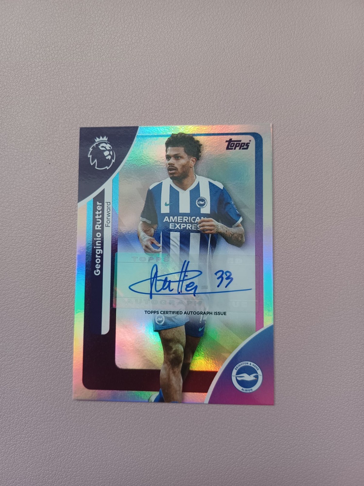 Topps 2026 Premier League Autograph Card Georginio Rutter, Brighton Stunning. for sale on Ebay