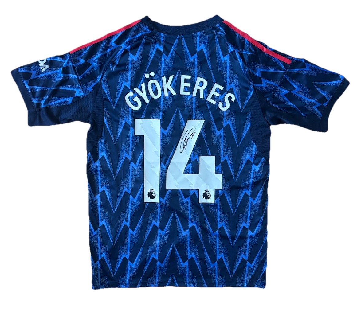VIKTOR GYÖKERES Signed Arsenal AWAY Shirt 25/26 NEW STOCK Football RARE*COA for sale on Ebay