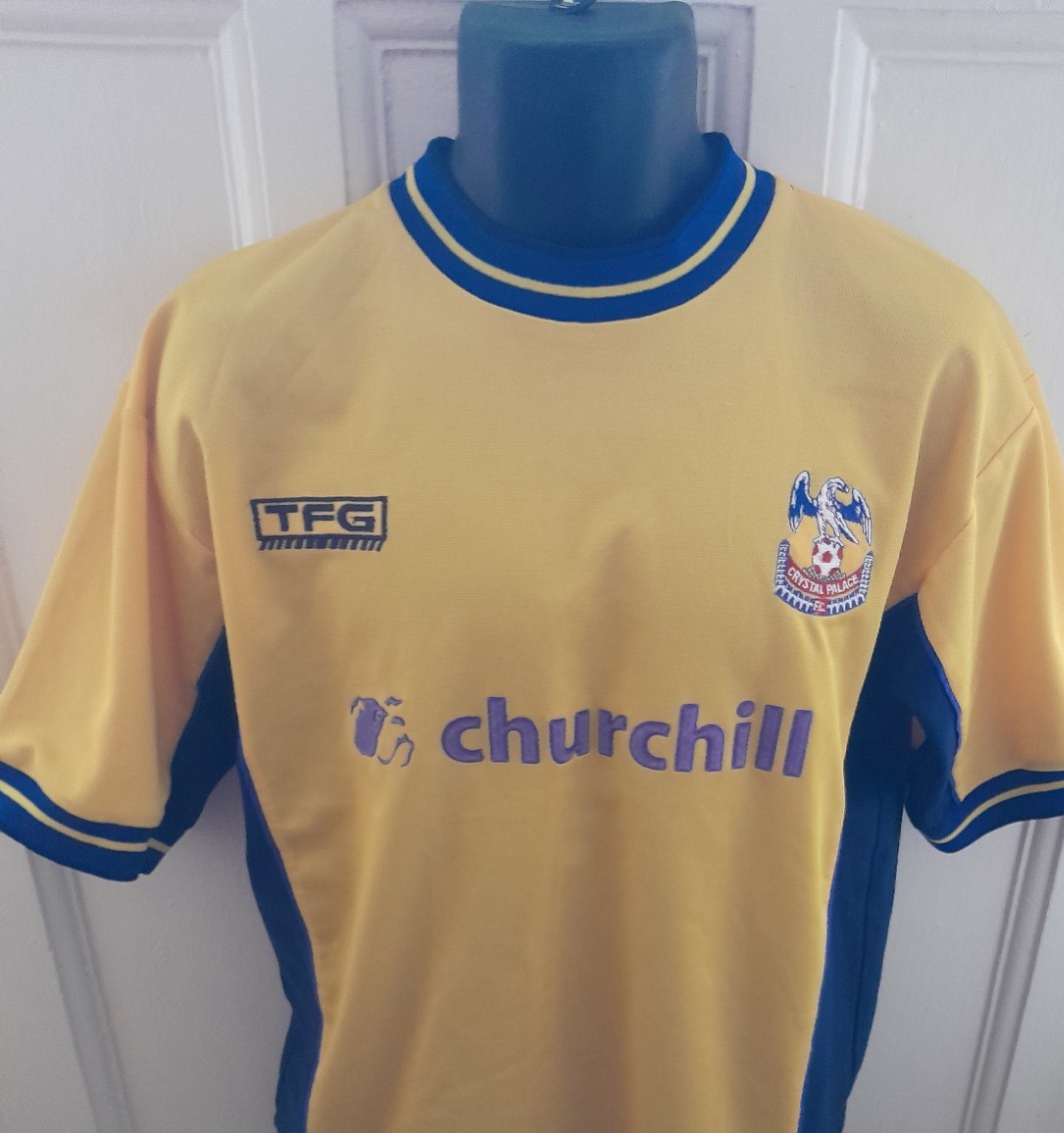 TFG Crystal Palace Churchill Vintage Football Shirt Yellow Size M for sale on Ebay