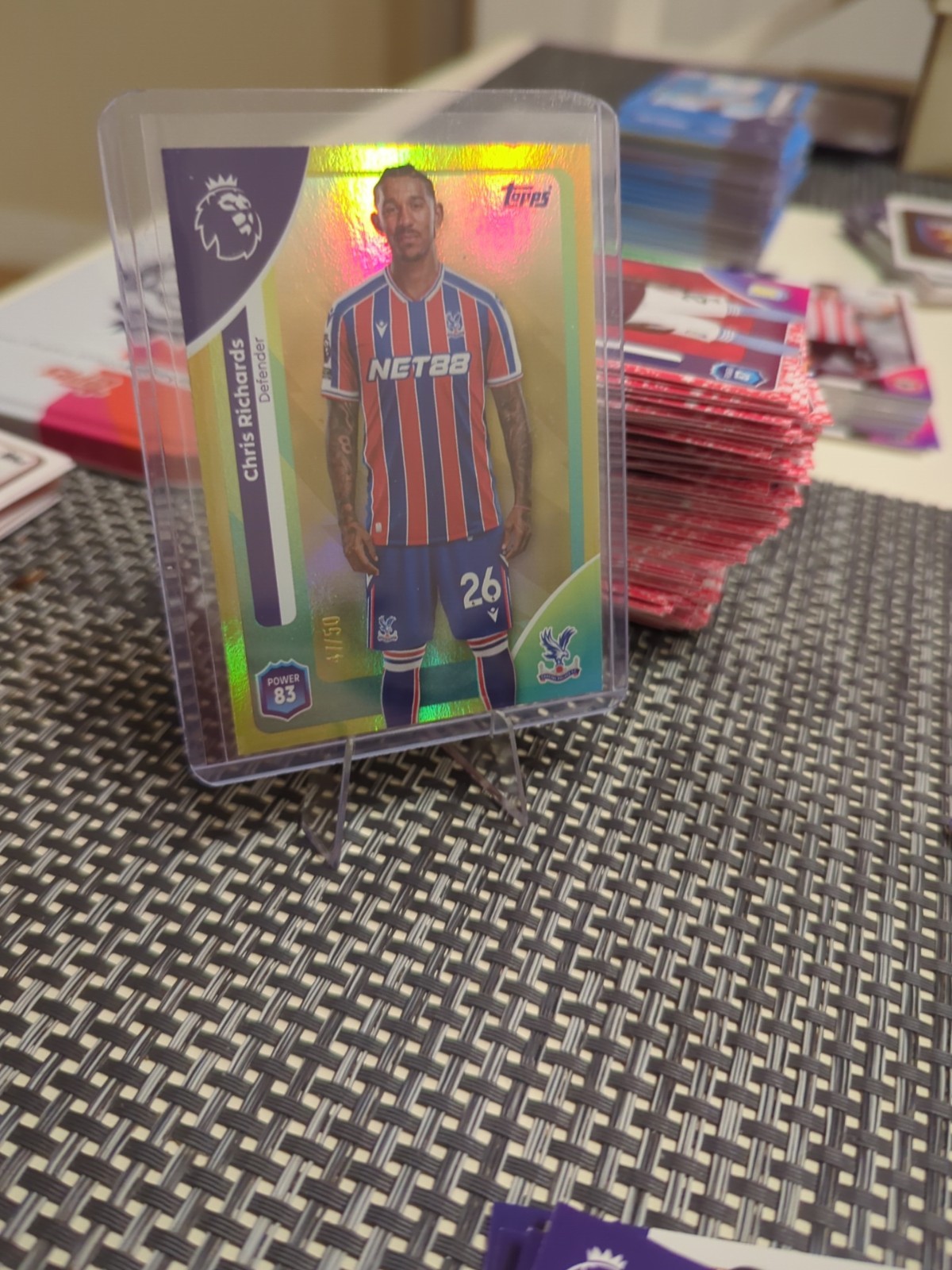 Chris Richards Crystal Palace Gold Rainbow Foil #/50 Topps Premier League for sale on Ebay