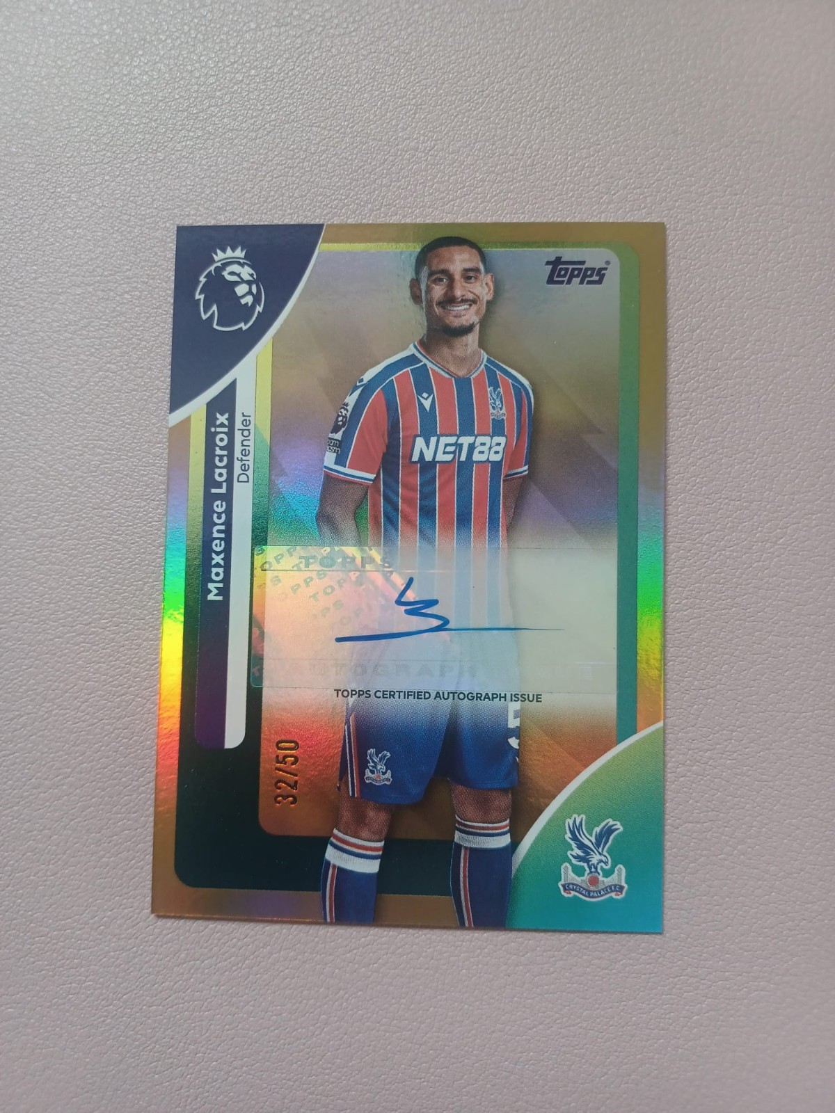 Topps 2026 Premier League Maxence Lacroix Auto Numbered 32/50 Crystal Palace for sale on Ebay