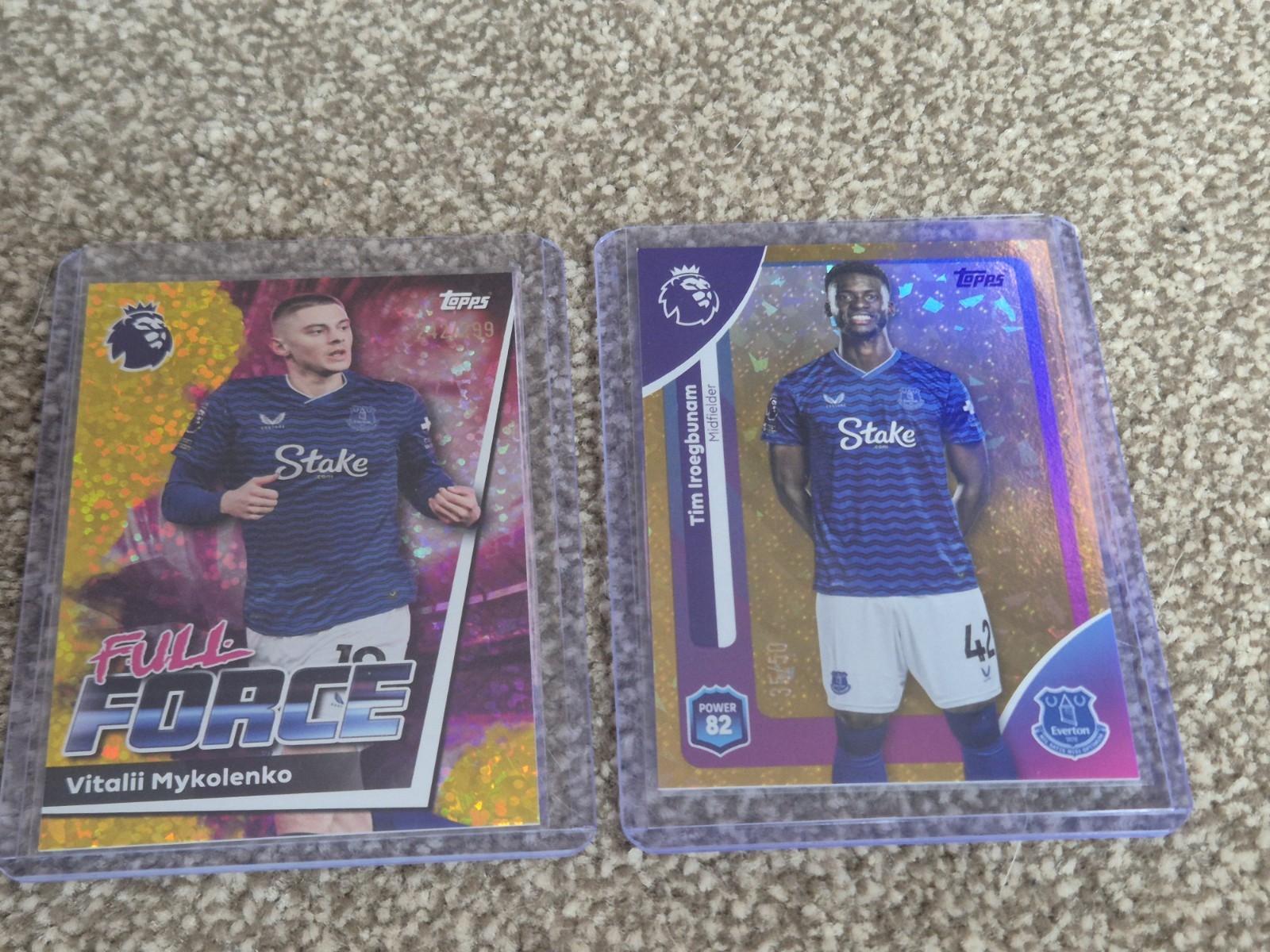 Everton Numbered Bundle.  Mykolenko  & Iroegbunam. Topps Premier League 2026 for sale on Ebay