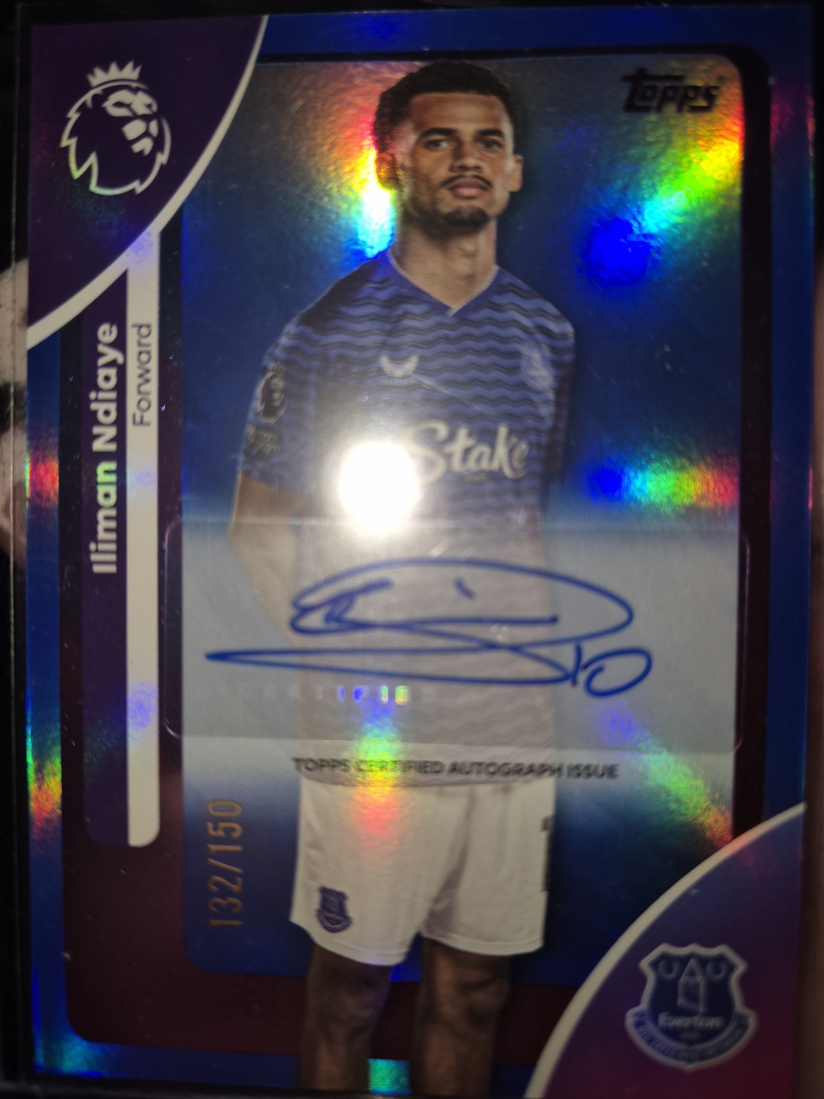 Topps 2026 Premier League Card Iliman Ndiaye, Everton Autograph Numbered 132/150 for sale on Ebay