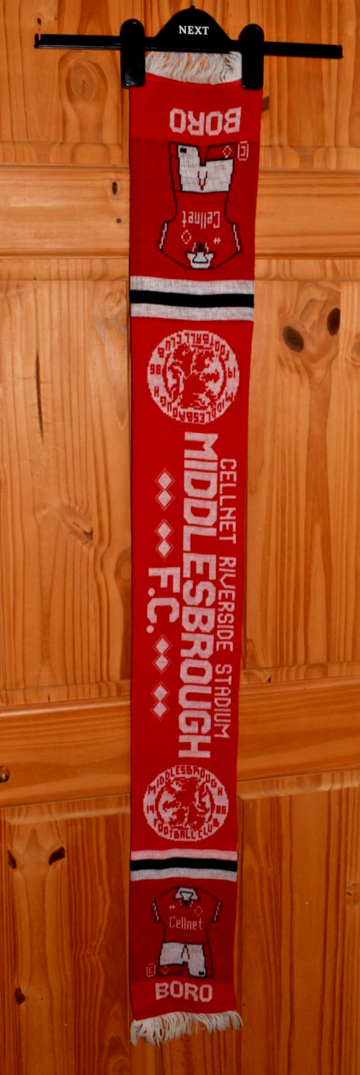 1998 MIDDLESBROUGH FOOTBALL CLUB  WOOLEN SCARF for sale on Ebay