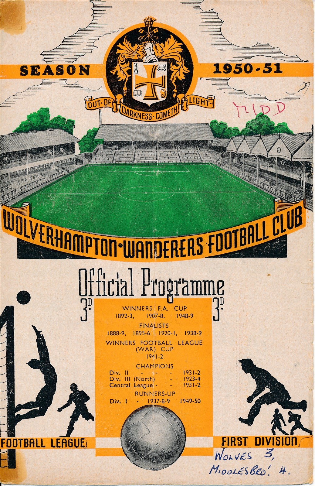 Wolves v Middlesbrough 1950/1951 - Football Programme for sale on Ebay