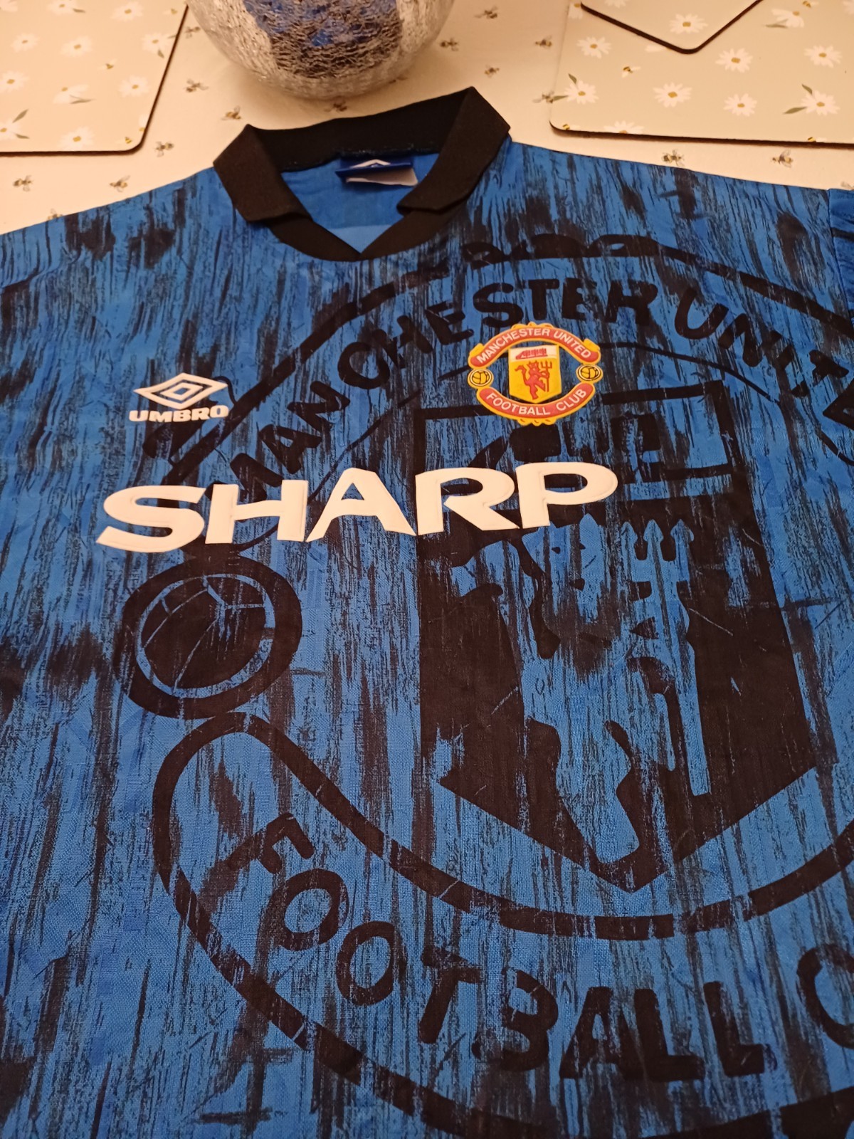 Vintage Manchester United 1992-1994 Away Shirt (Umbro) - Sharp Sponsor for sale on Ebay
