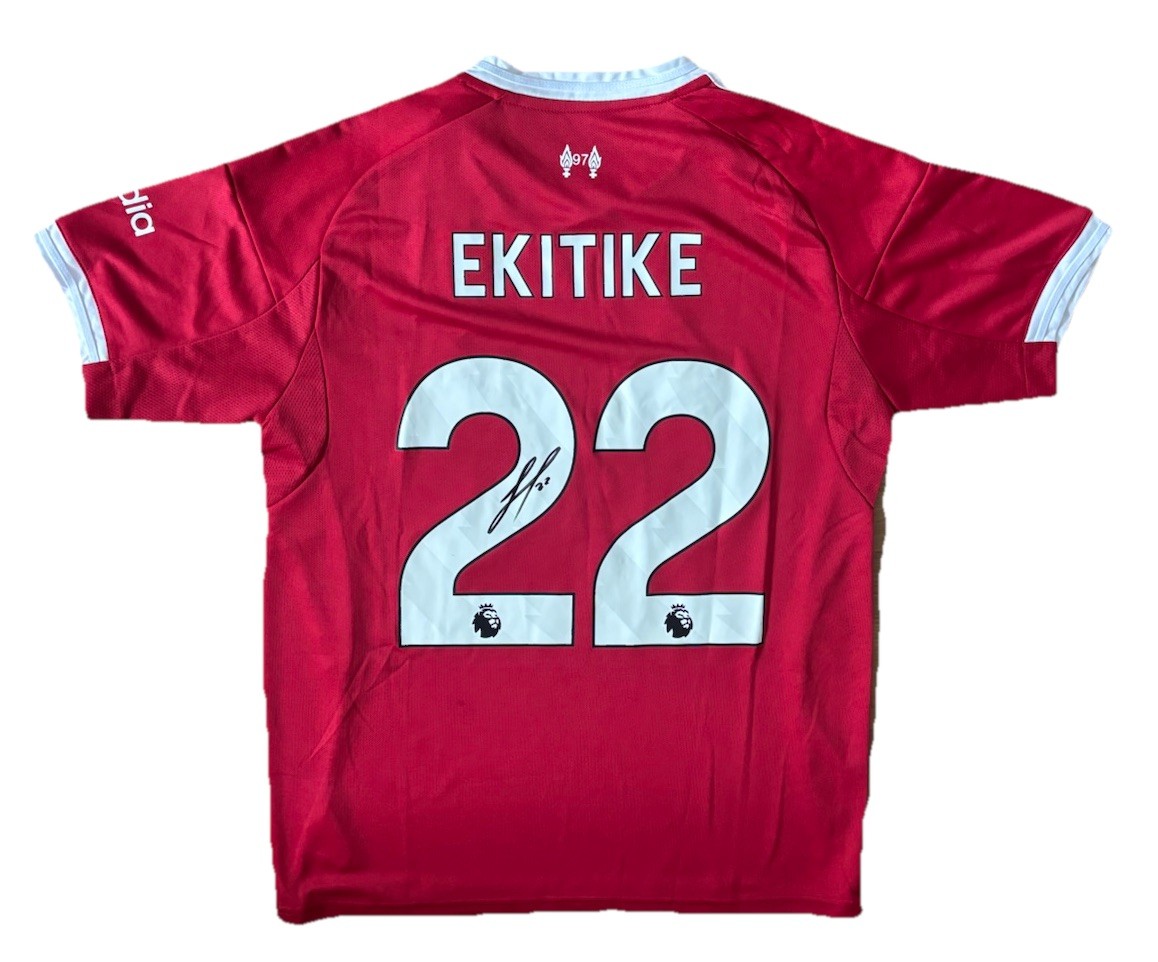 HUGO EKITIKE Hand Signed Liverpool Home Shirt NEW STOCK 25/26 Football RARE COA for sale on Ebay
