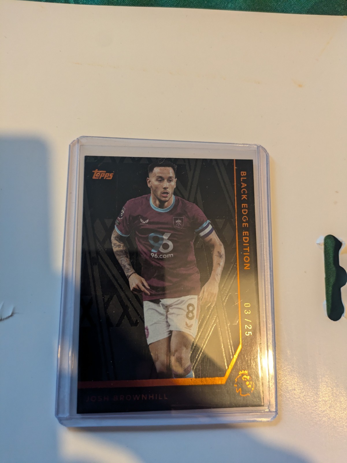 Topps Premier League 2026 Burnley Josh Brownhill Black Edge - Numbered 03/25 for sale on Ebay