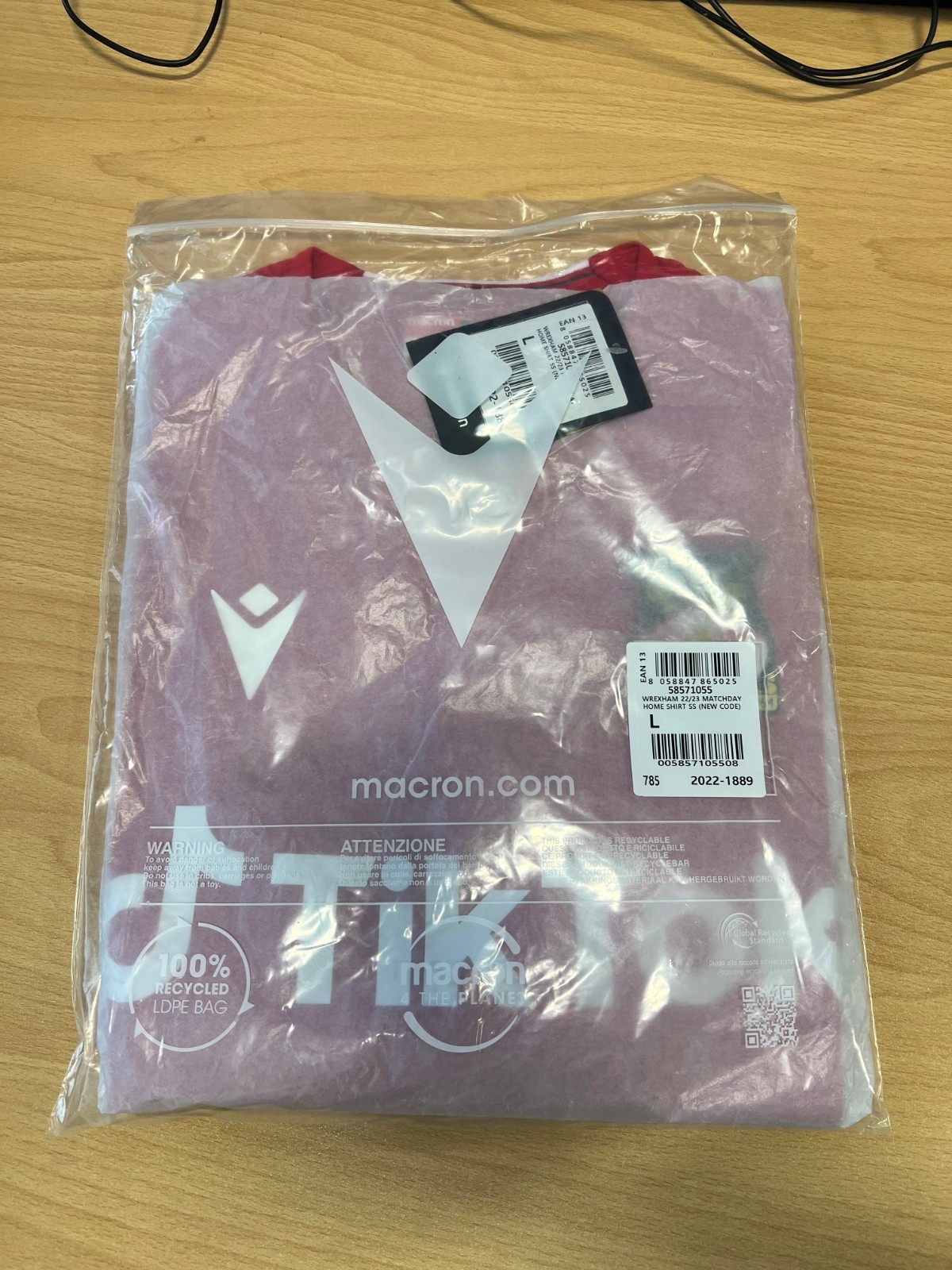 Wrexham 22/23 Matchday Home Shirt - Charity Sale for Macmillan Cancer Support for sale on Ebay