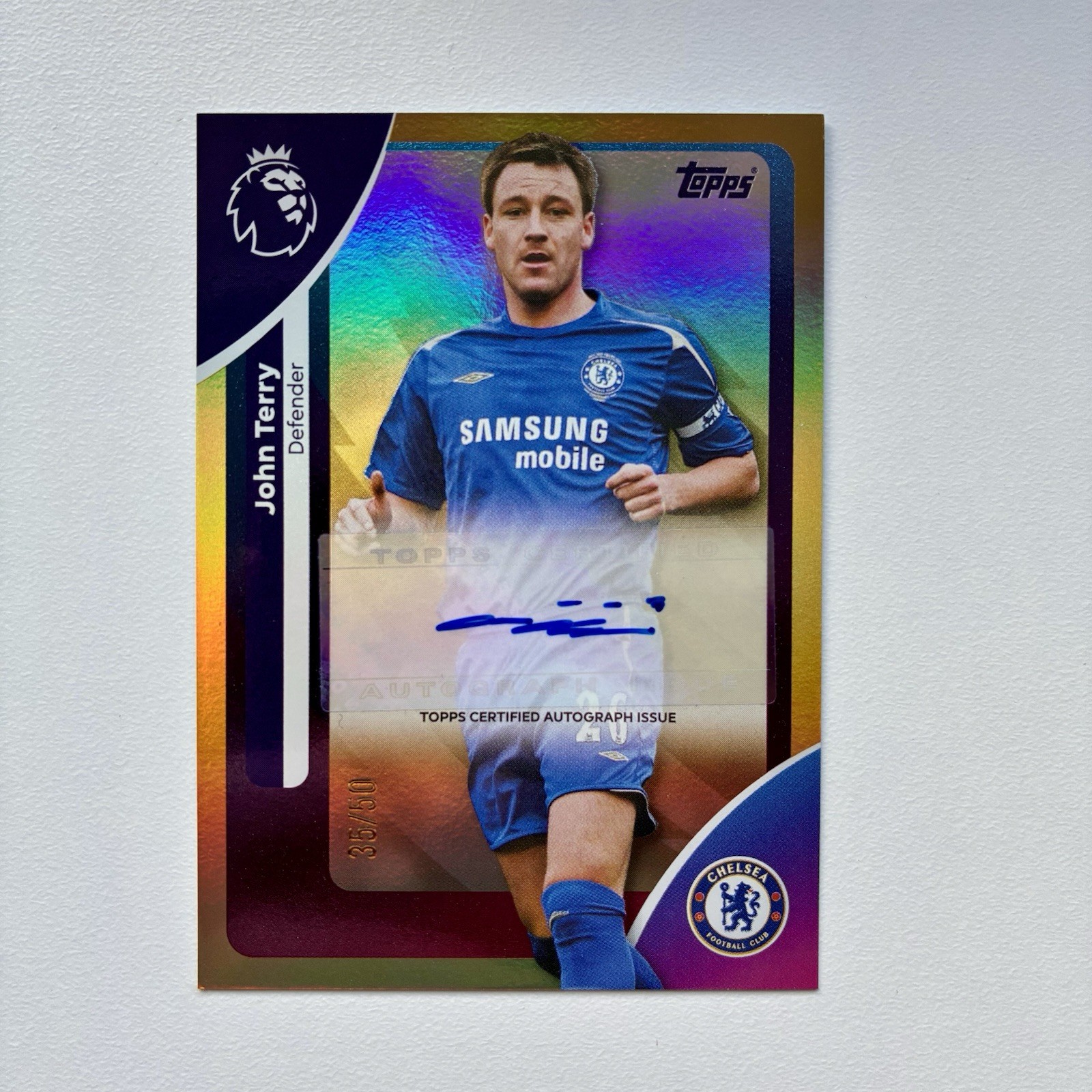 Topps Premier League 2026 John Terry Gold Auto /50. Chelsea FC for sale on Ebay