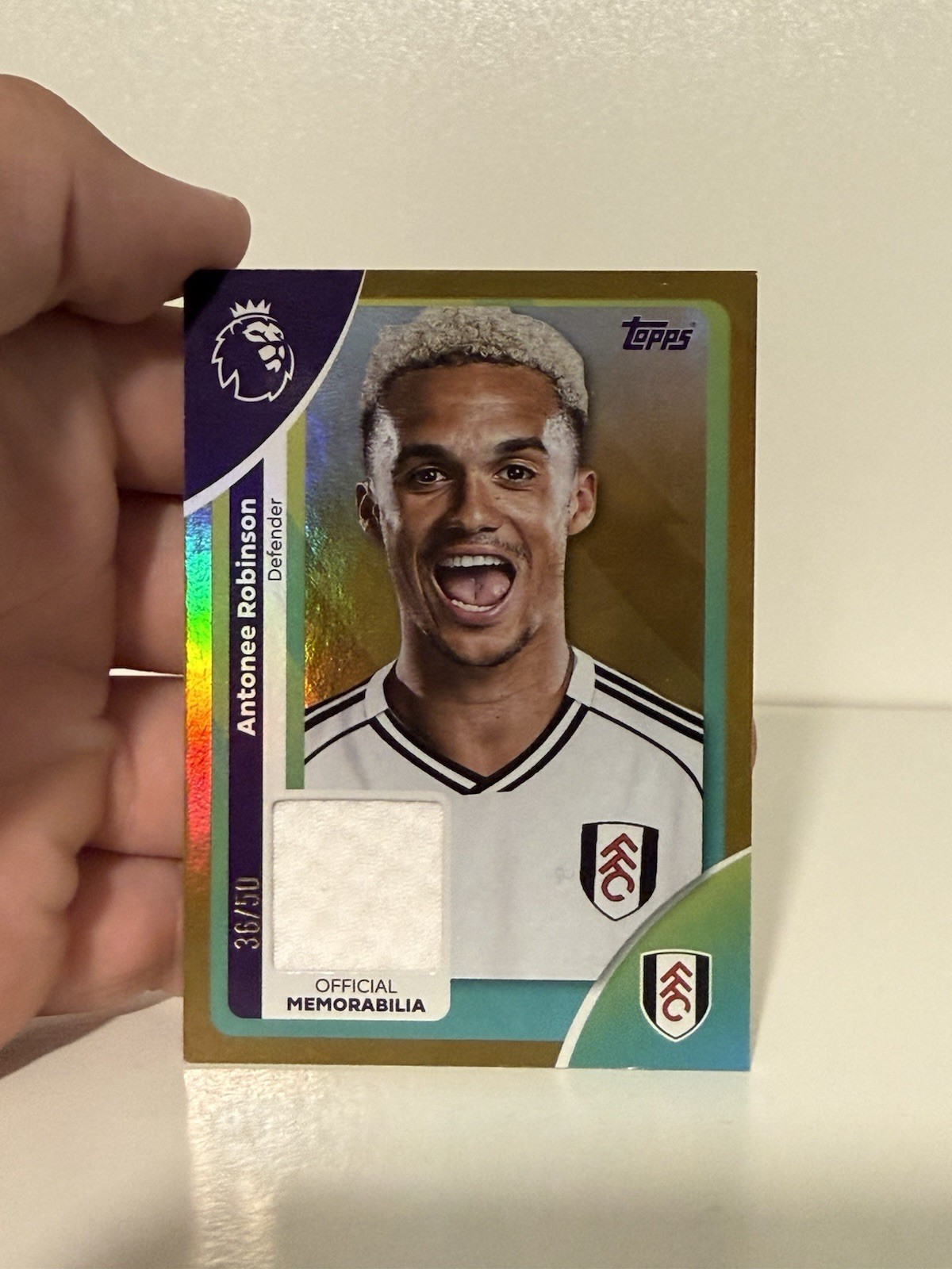 Antonee Robinson 2025/26 Topps Premier LeaguePlayer Worn Relic 36/50 Fulham USA for sale on Ebay