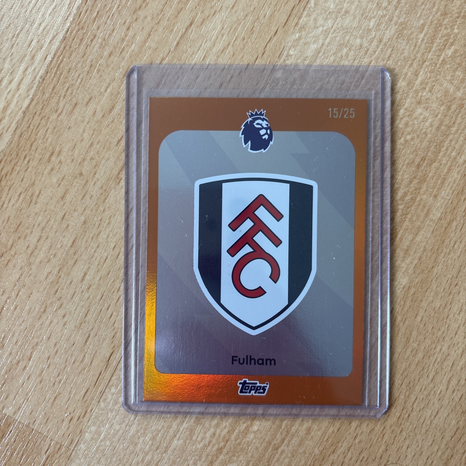 Topps Premier League 2026 Fulham Badge Orange Parallel 15/25 for sale on Ebay