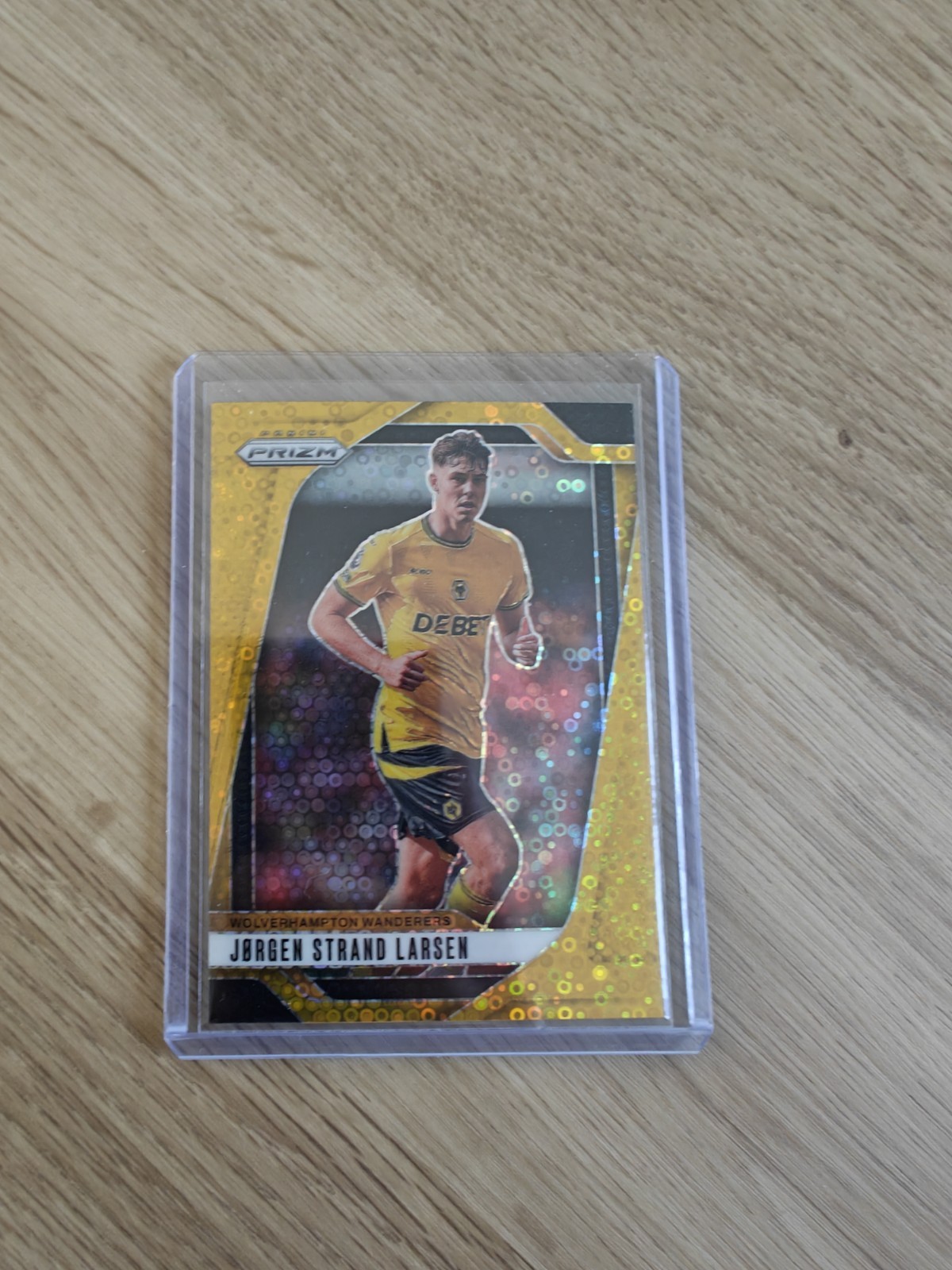 2024-25 Panini Prizm EPL Jorgen Strand Larsen Breakaway Gold /10 Wolves #219 for sale on Ebay
