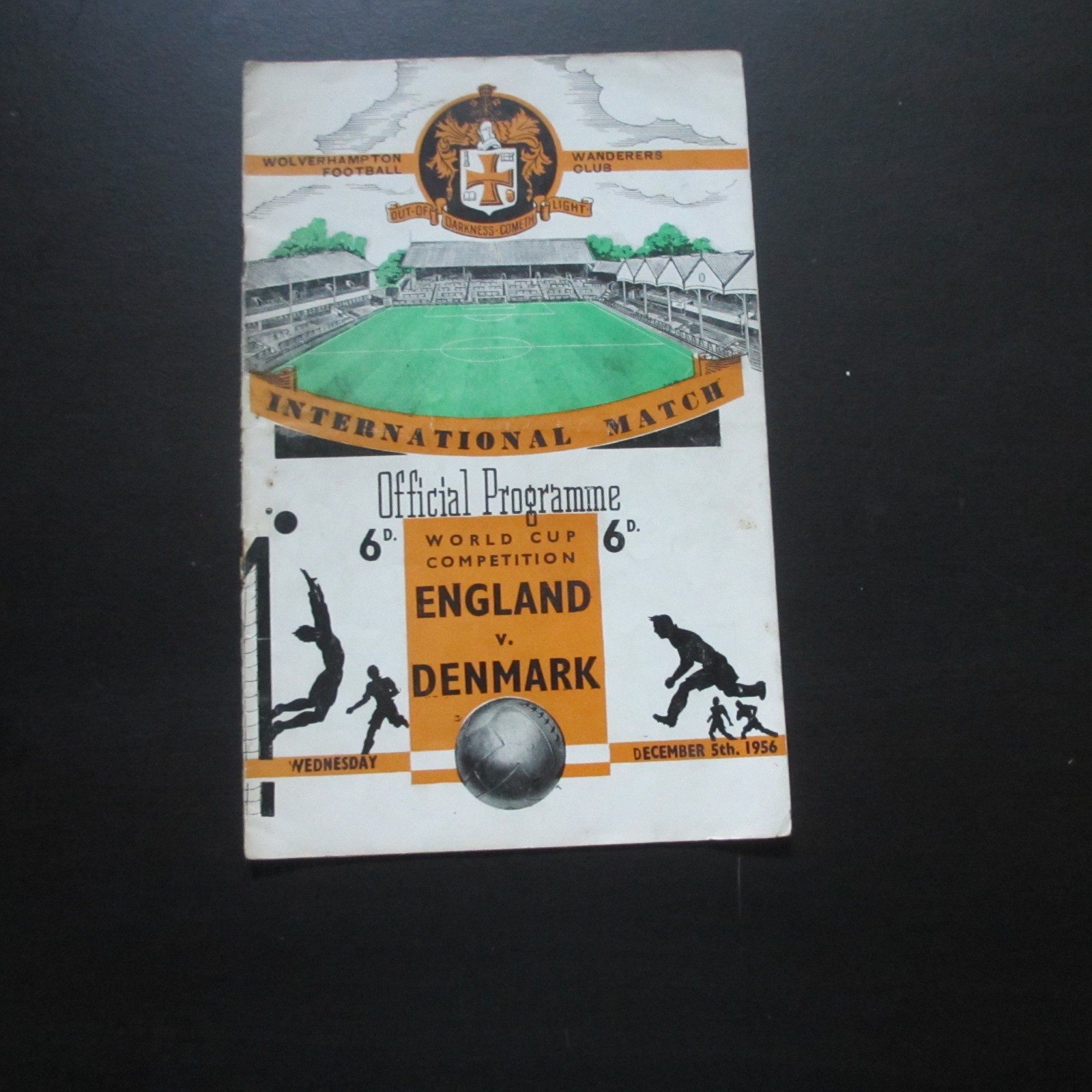 England v Denmark 1956 World Cup Qualifier at Wolves for sale on Ebay