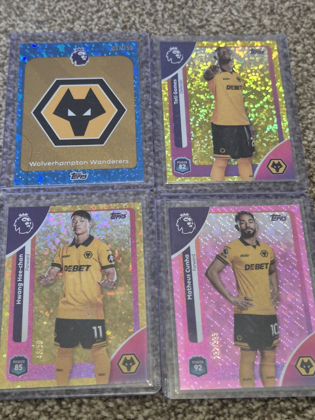 Wolves Numbered Bundle.  Topps Premier League 2026. Cunha, Comes, Hee-chan for sale on Ebay