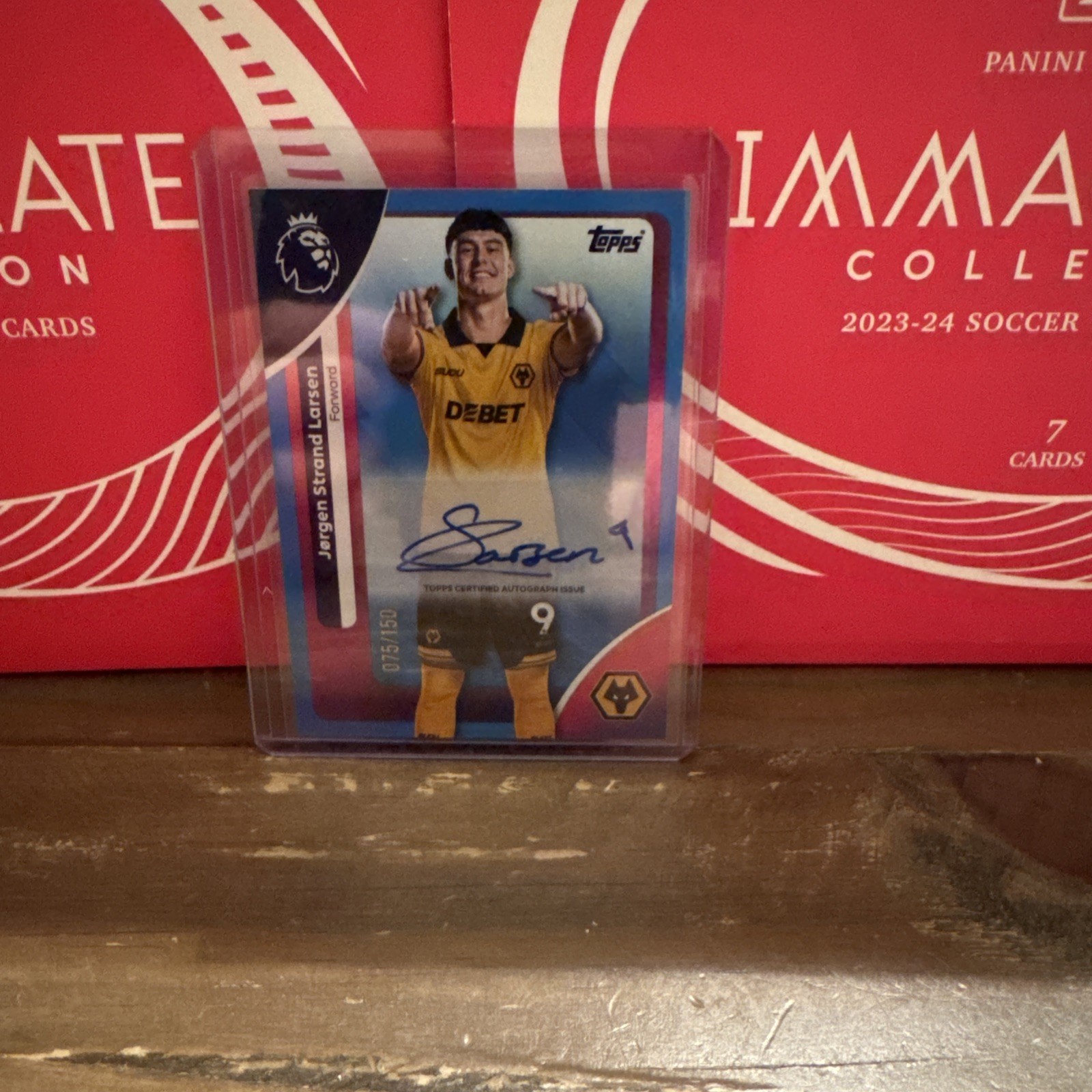 Topps Premier League 25/26 Wolves Jorgen Strand Larsen Auto 75/150 for sale on Ebay