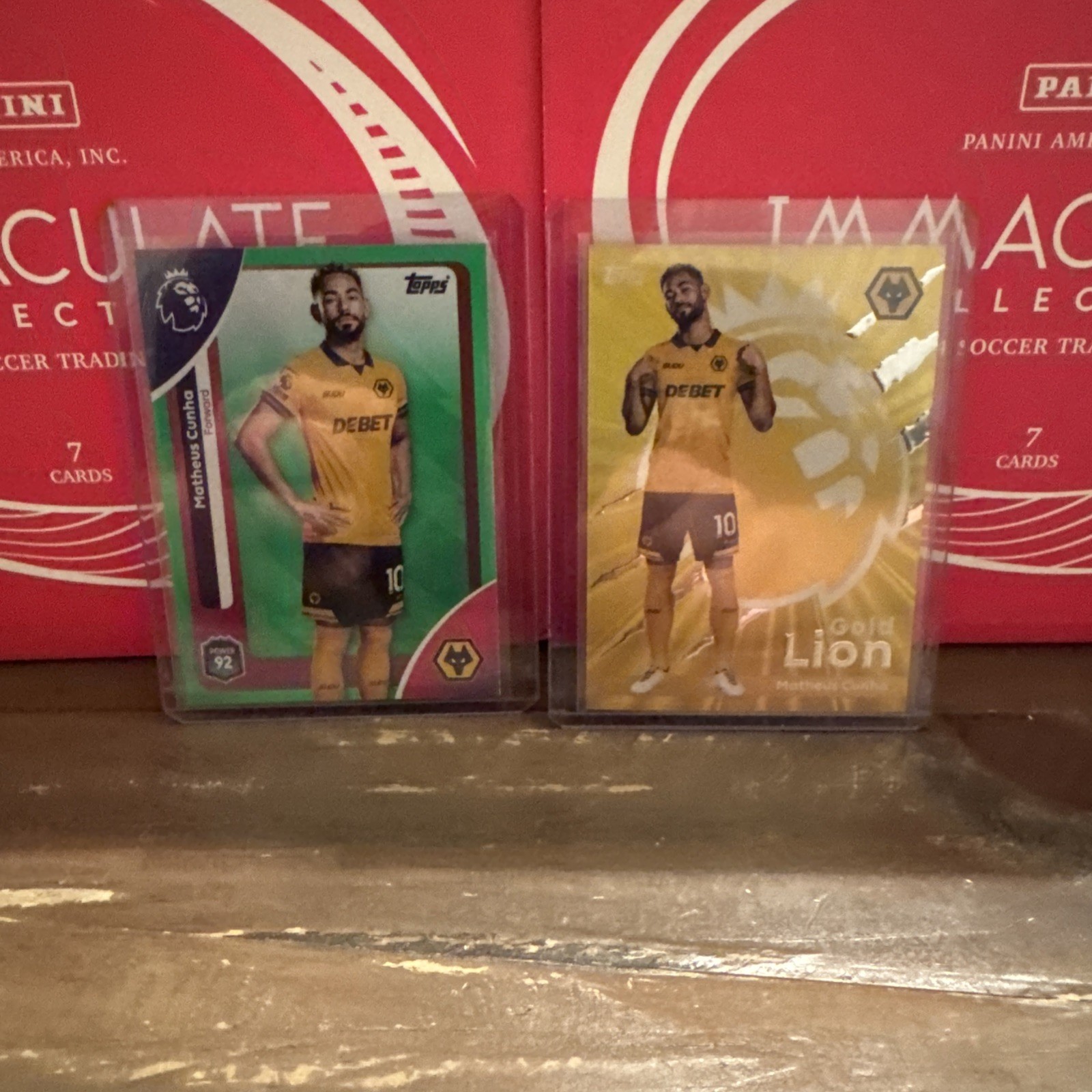 Topps Premier League Wolves Matheus Cunha 11/99 And Gold Lion for sale on Ebay