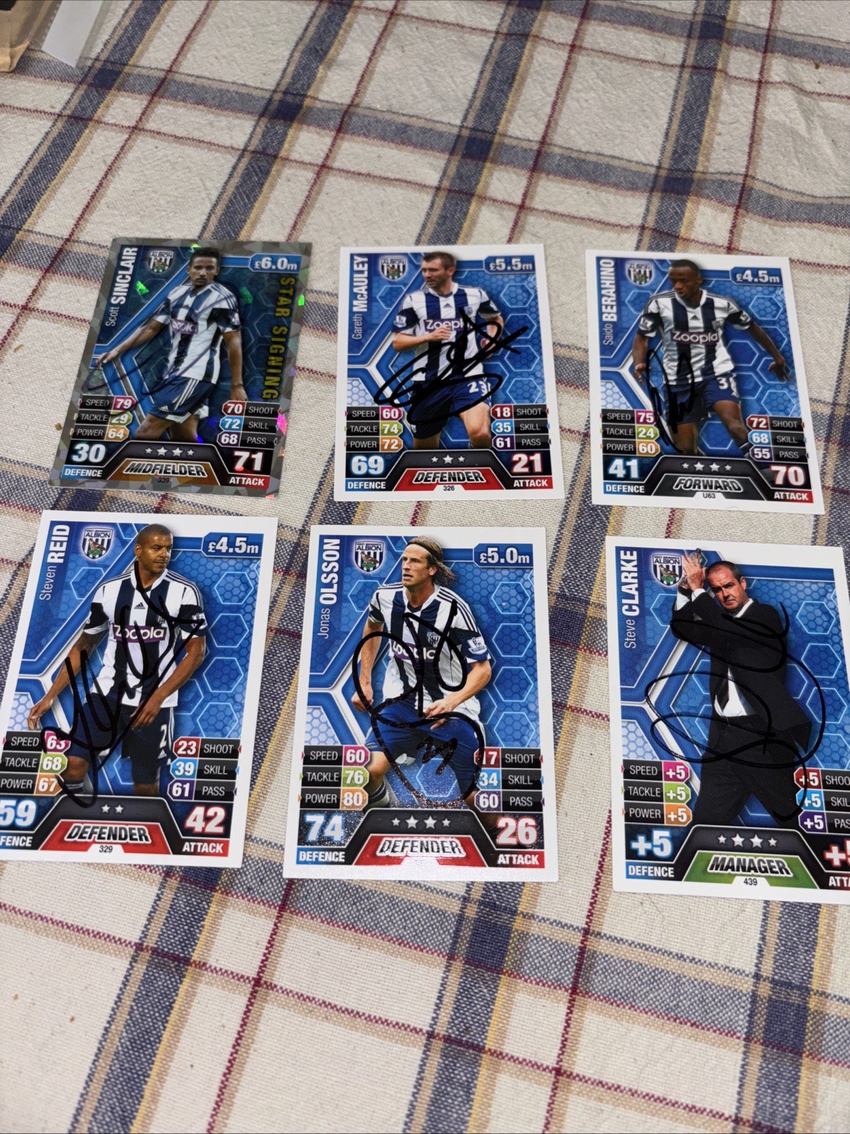West Bromwich Albion Footballers Hand Signed Autographs for sale on Ebay