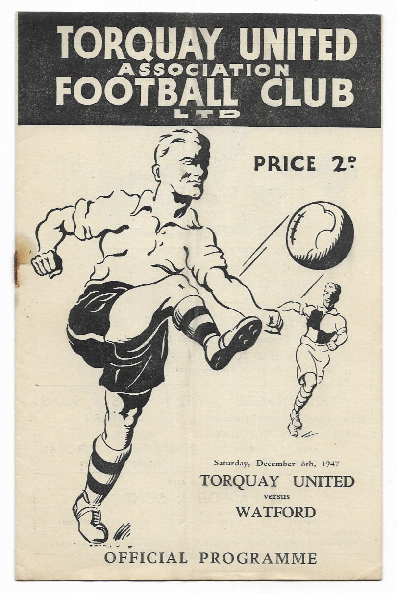 1947/48 Division 3 South - TORQUAY UNITED v. WATFORD for sale on Ebay