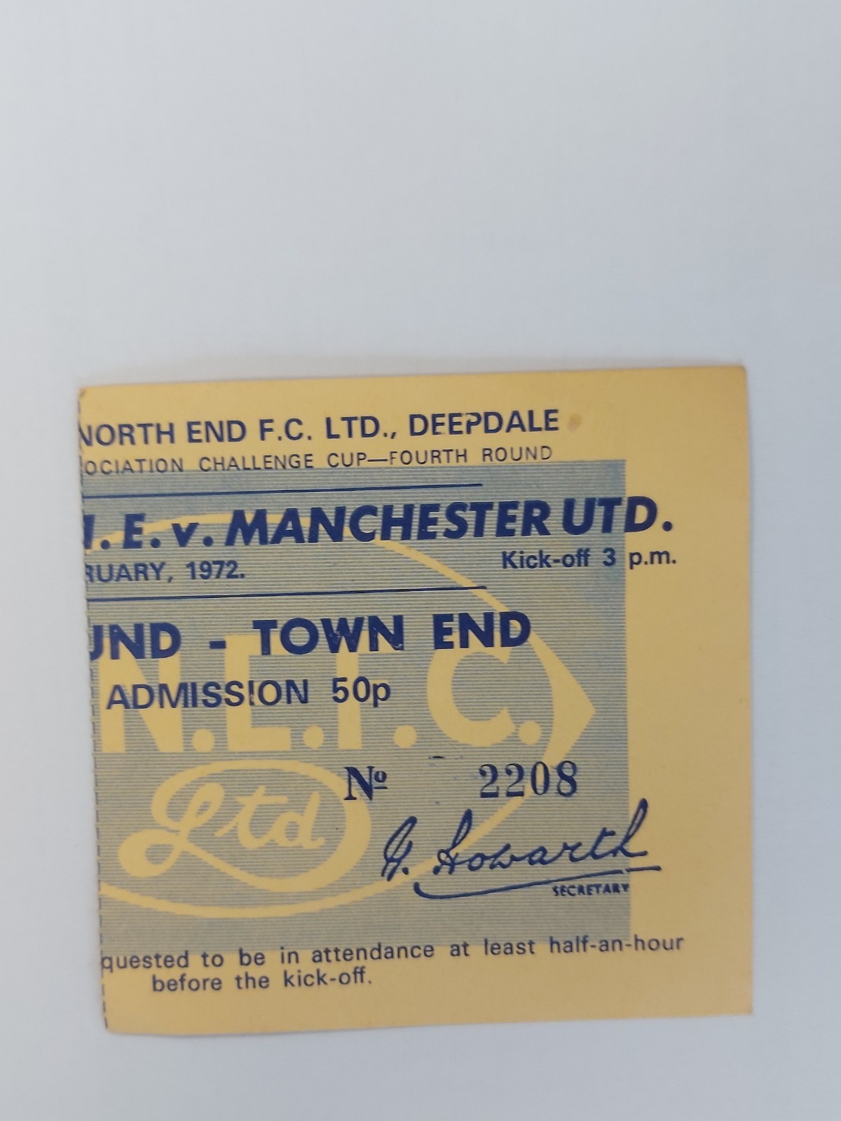 TICKET PRESTON NORTH END v MANCHESTER UNITED FA CUP 1972 for sale on Ebay