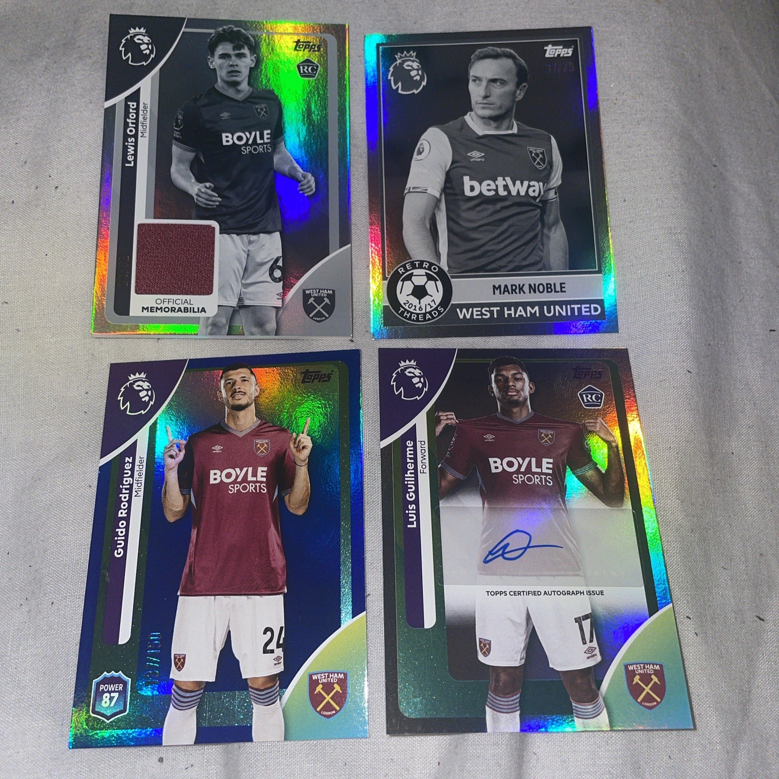 Topps Premier League 2025/2026 West Ham Bundle Auto + Relic + Numbered X4 Cards for sale on Ebay