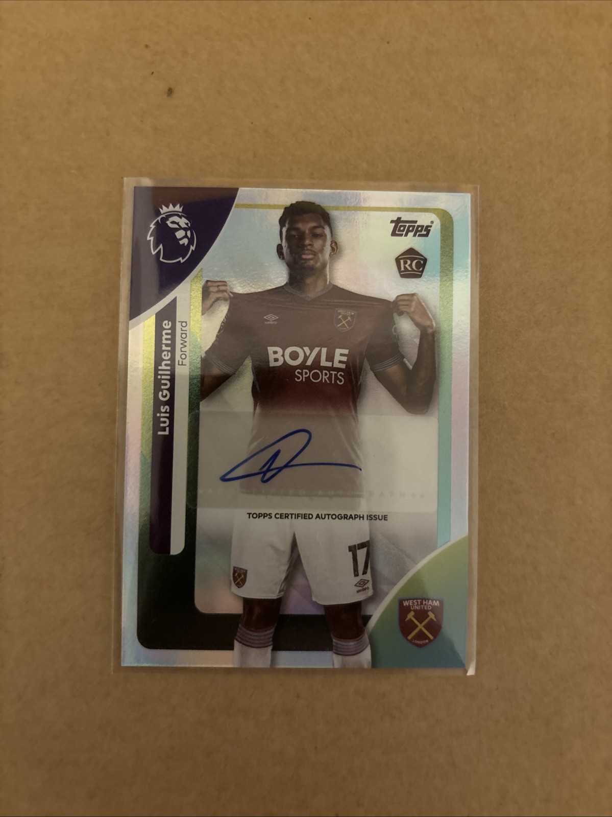 Topps Premier League 2025/2026 -  Luis Guilherme Autograph (West Ham) for sale on Ebay