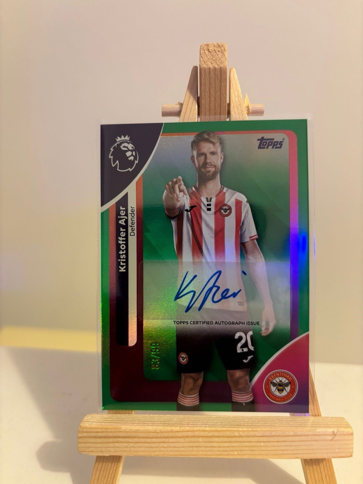 Topps 2026 Premier League Kristoffer Ajer Auto Card /99 Green Brentford for sale on Ebay