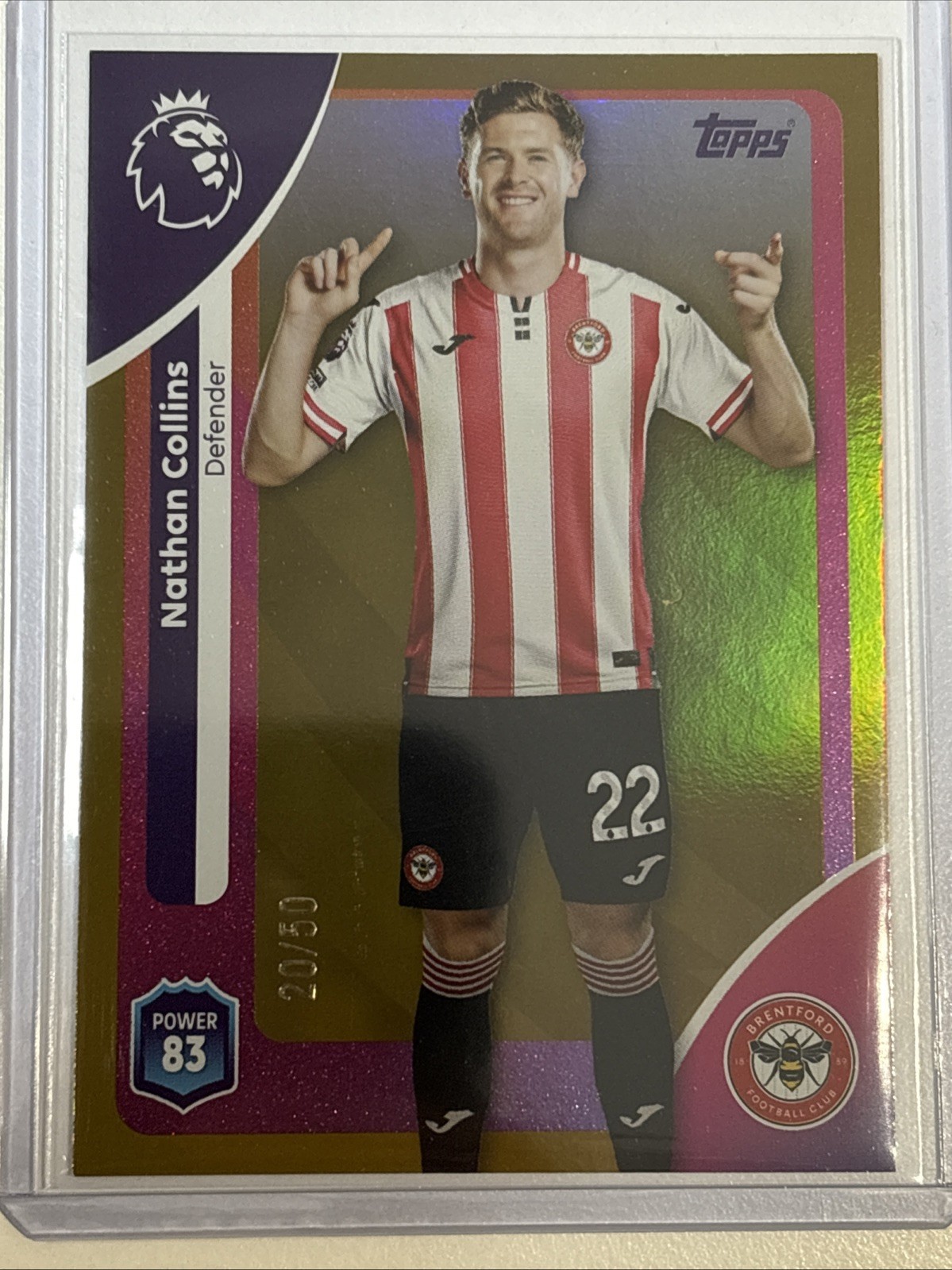 2026 Topps Premier League Hobby Nathan Collins /50 Gold Brentford #57 for sale on Ebay
