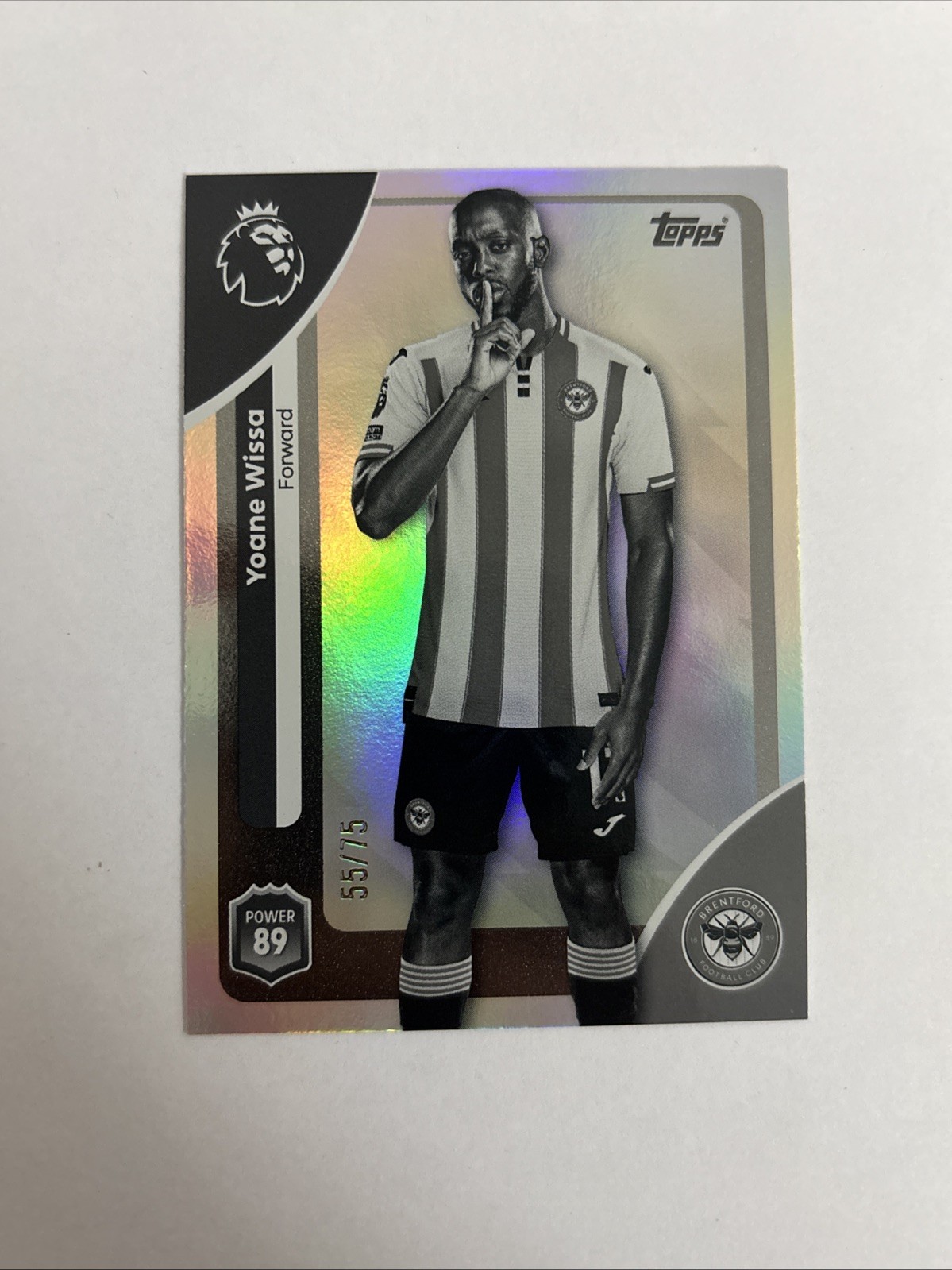 Yoane Wissa /75 Black & White Diamond Card Topps Premier League 2026 Brentford for sale on Ebay