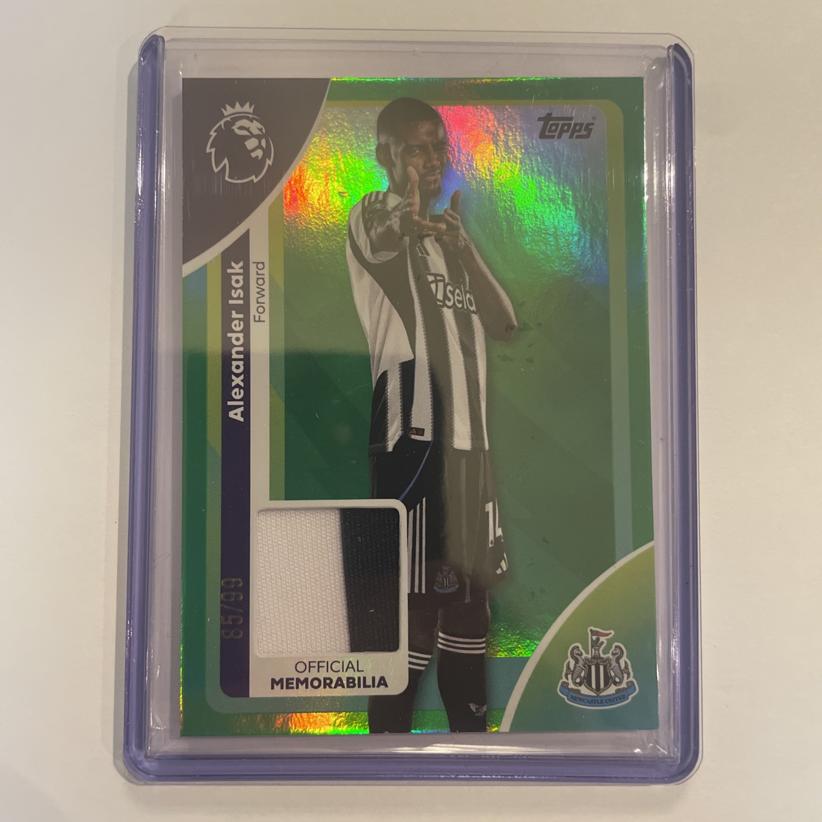 Alexander Isak Topps Premier League Player Worn Patch Relic Card /99 Newcastle for sale on Ebay