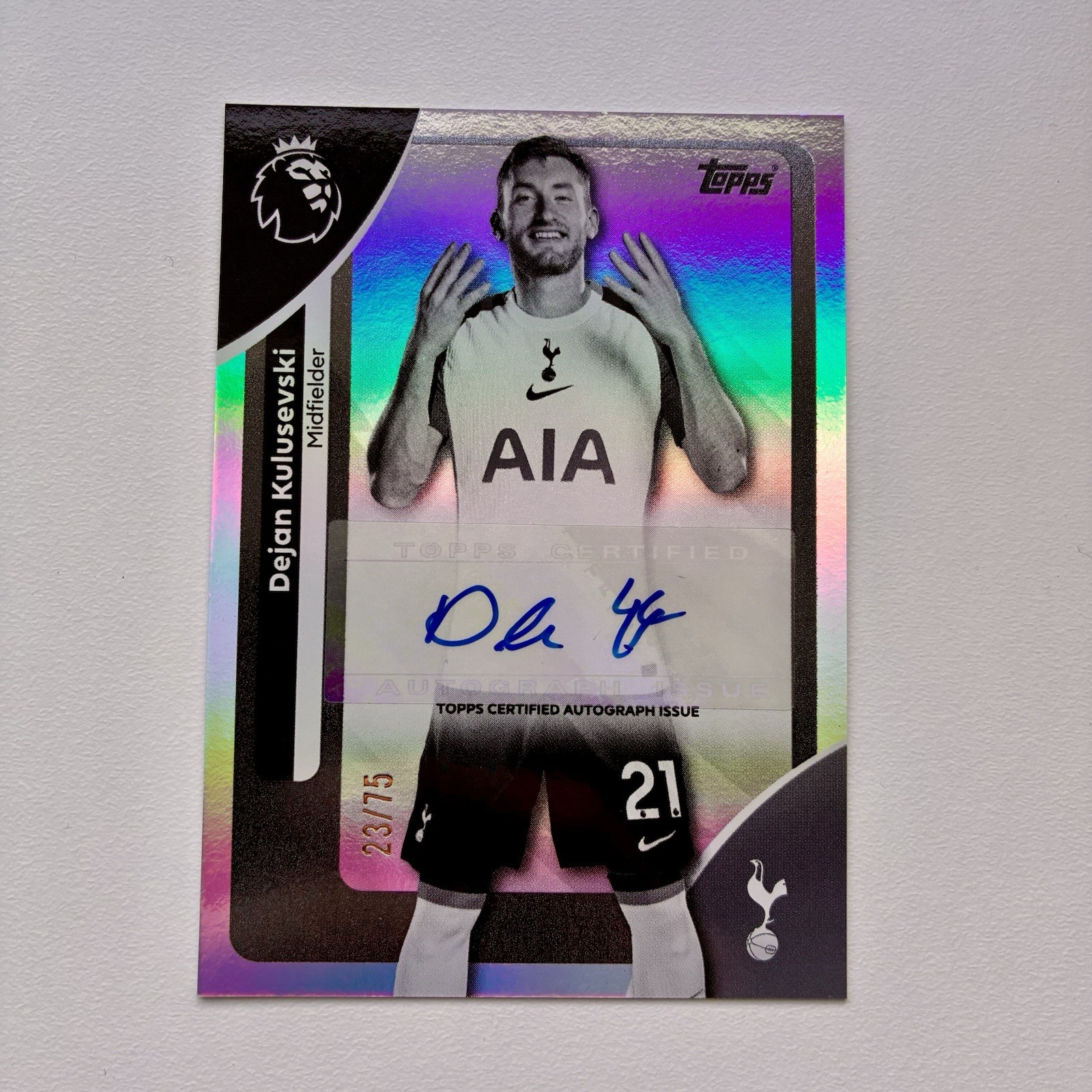 Topps Premier League 2026 Dejan Kulusevski B&W Auto /75 Tottenham Hotspur Spurs for sale on Ebay
