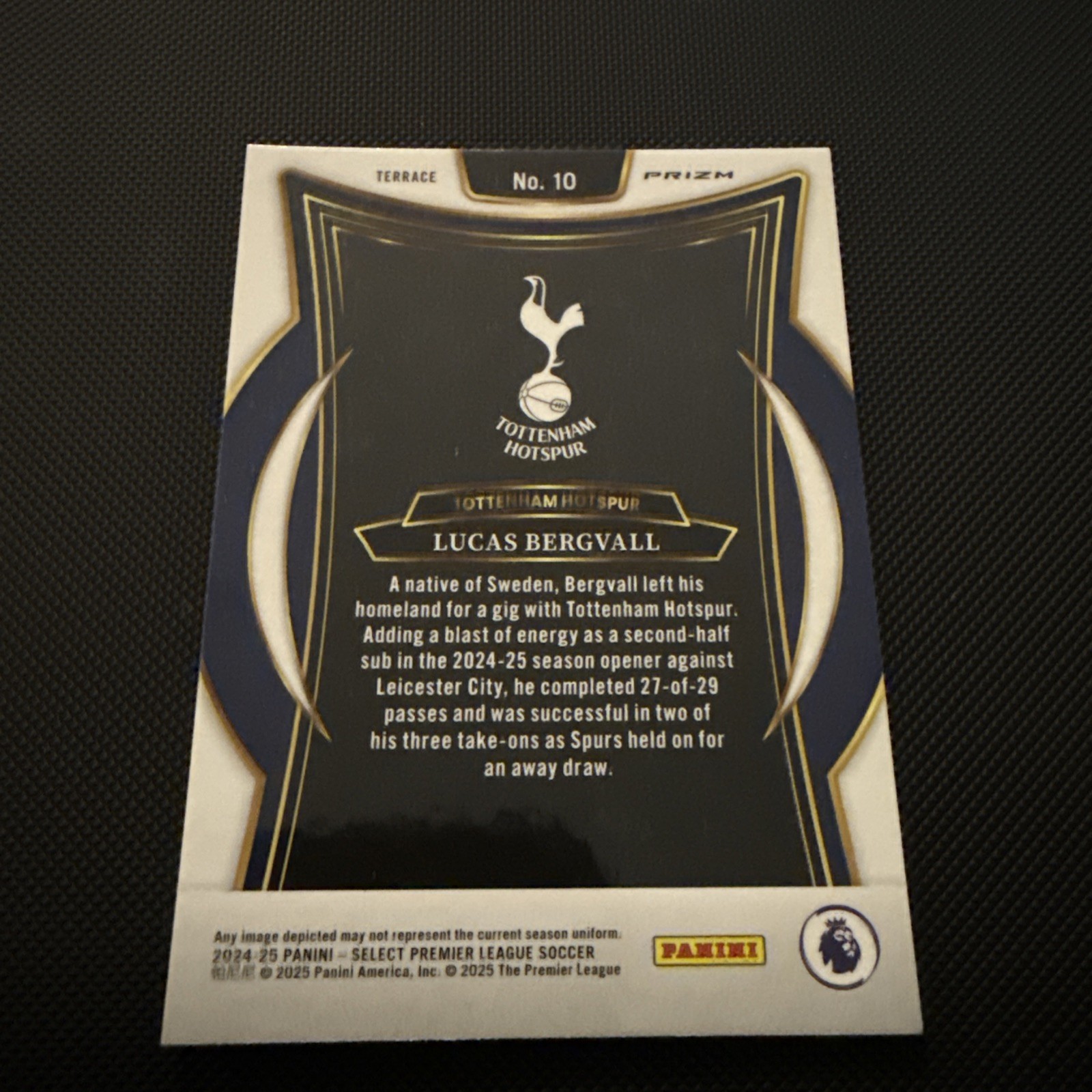 Lucas Bergvall Panini Select 2024-25 Premier League White Prizm - Tottenham for sale on Ebay