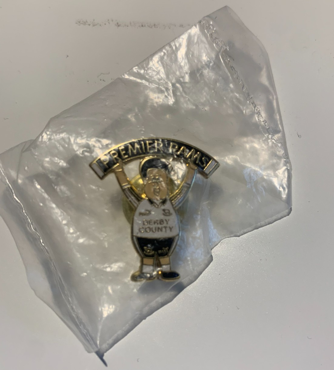 DERBY COUNTY  F C - 'Premier Rams' Pin Badge 1995/6 Promotion for sale on Ebay