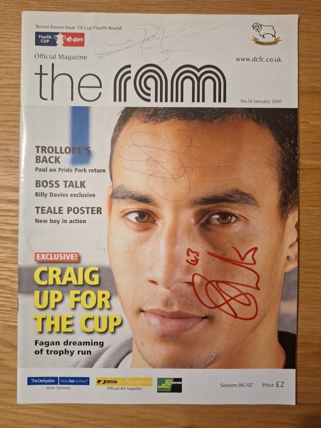 Signed (3 Signatures On Cover) Derby County Football Club The Ram Magazine 2007 for sale on Ebay
