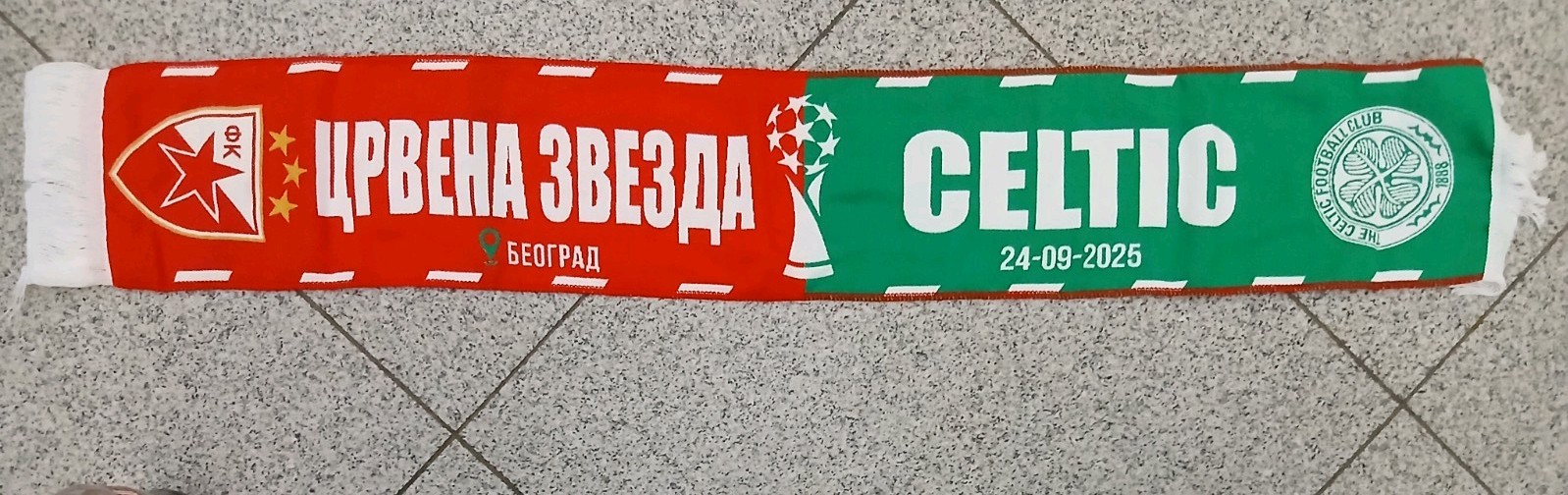 Crvena Zvevda V Celtic FC Scarf 24/09/25 UEFA Europa League for sale on Ebay