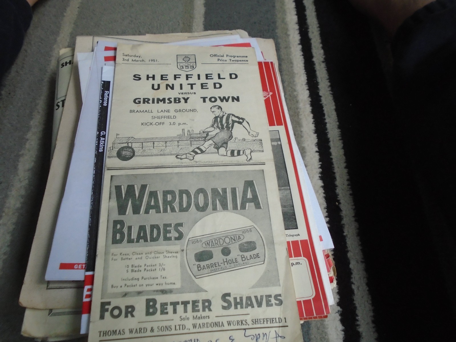SHEFFIELD UNITED V GRIMSBY TOWN 1950-1 for sale on Ebay