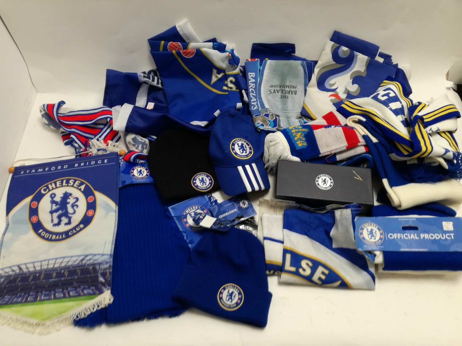 Chelsea FC Official Merchandise Bundle Scarves Hats Flags Caps for sale on Ebay