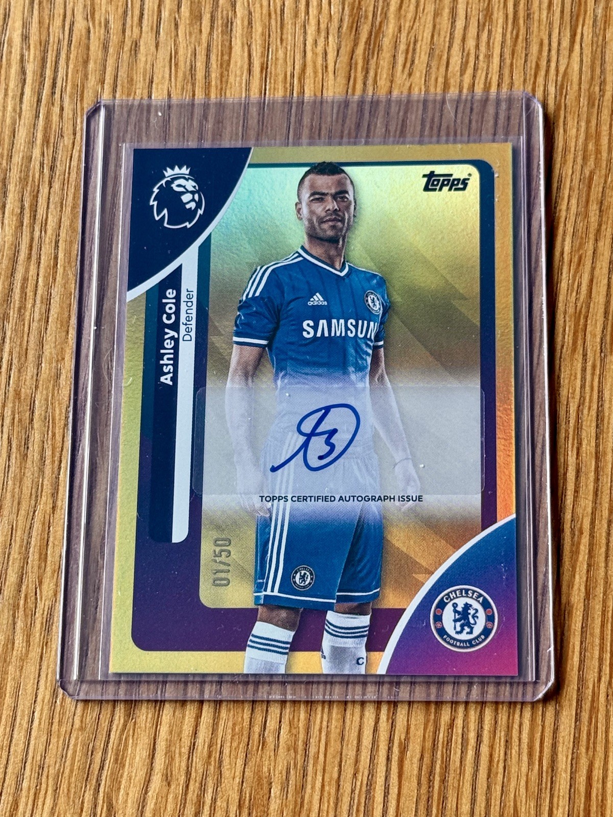 Topps Premier League 2025/26 Gold Auto Ashley Cole - Chelsea FC 01/50 1st Print for sale on Ebay
