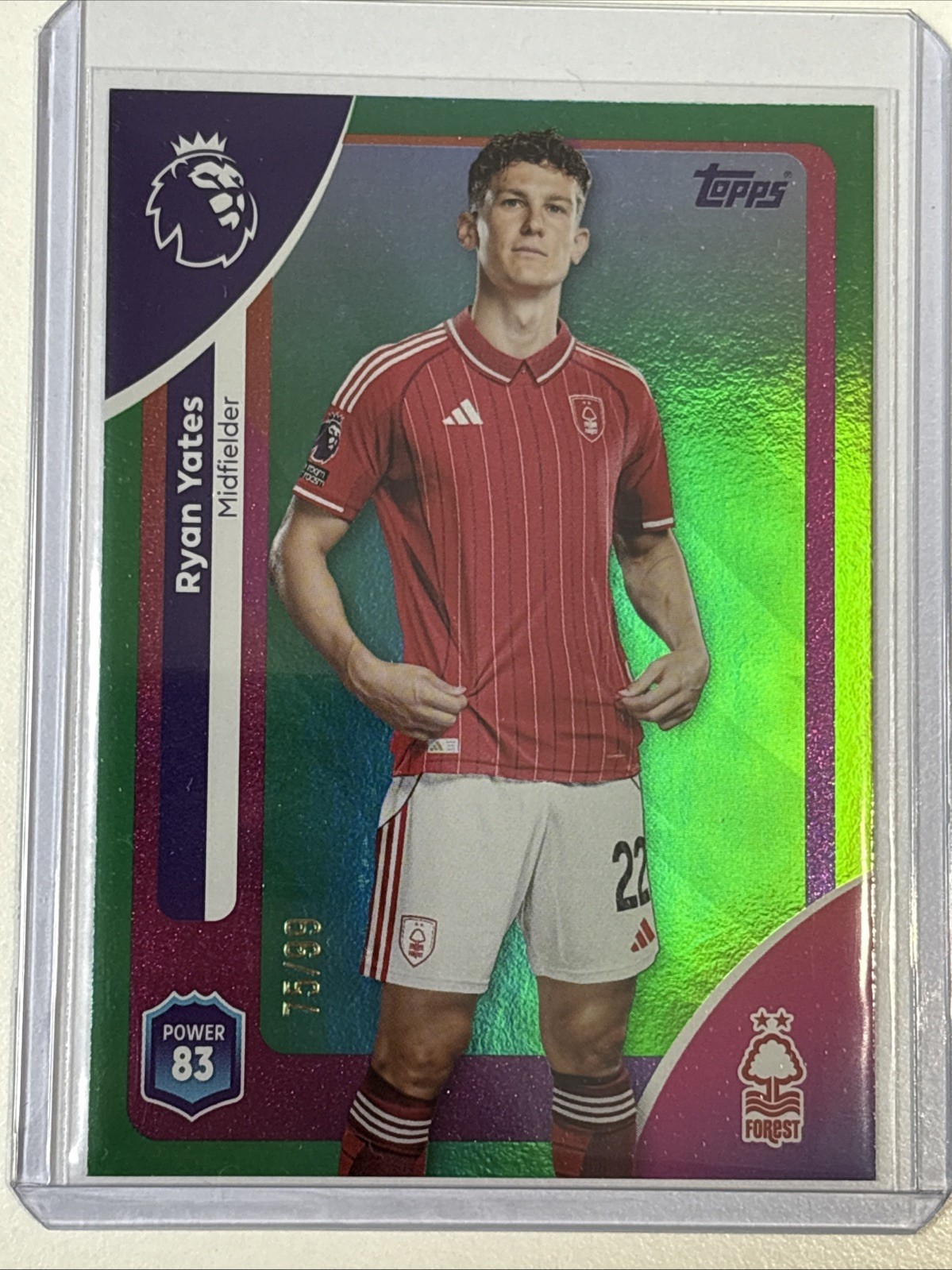 2026 Topps Premier League Hobby Ryan Yates Green /99 Nottingham Forest #242 for sale on Ebay