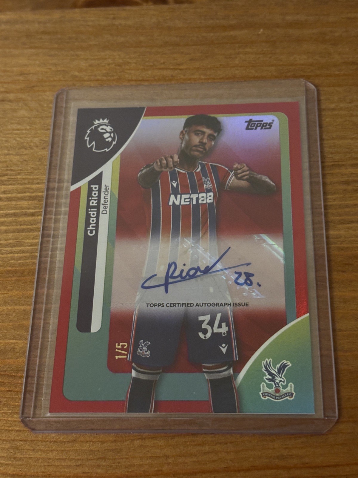 Chadi Riad Auto RARE Numbered 1/5 Parallel Topps - Crystal Palace for sale on Ebay