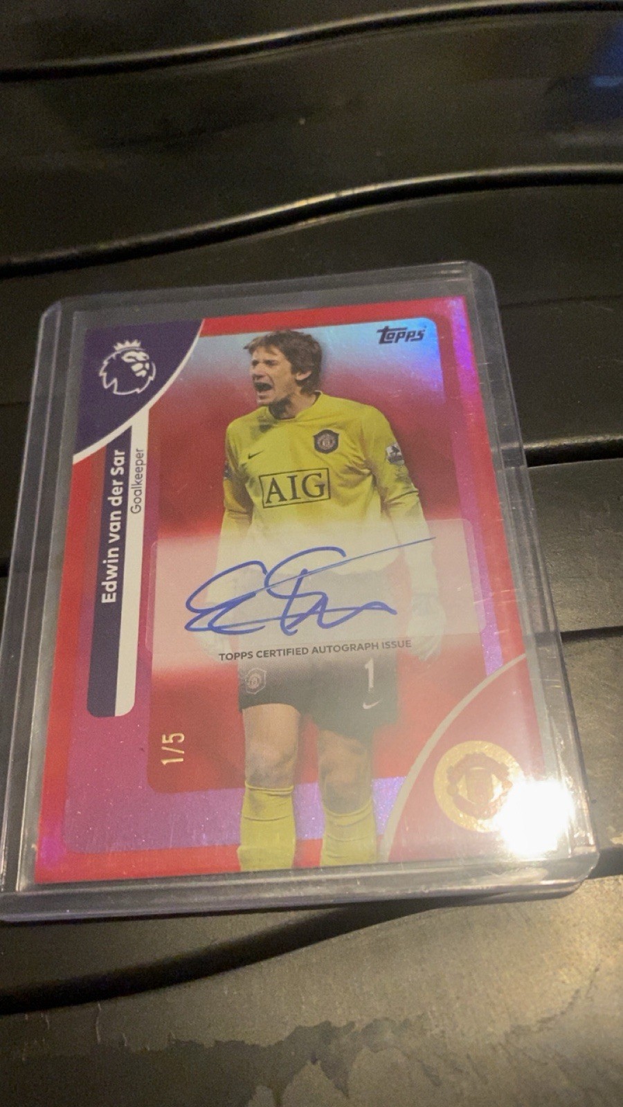 Edwin Van Der Sar Red Auto 1/5 Number match Topps PL 25/26 Manchester United for sale on Ebay
