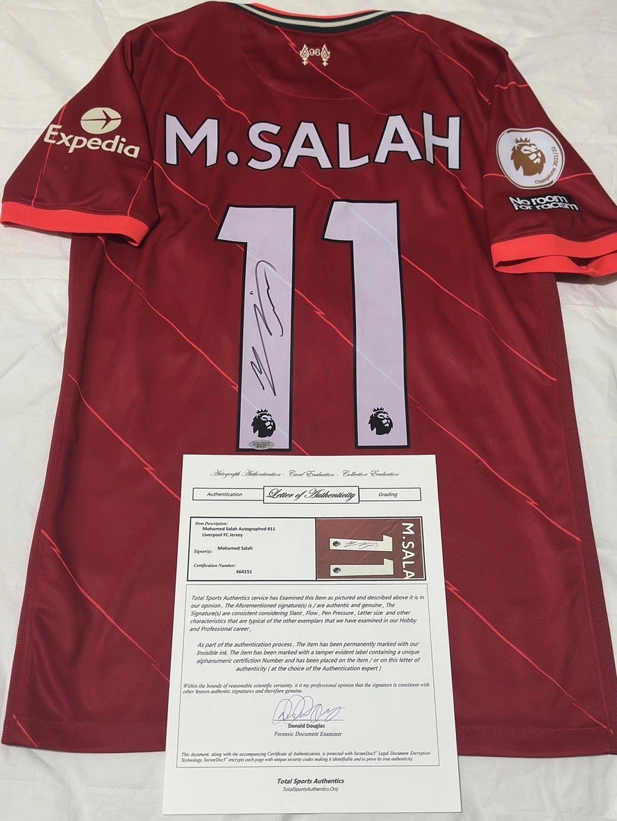 Mohamed Salah Signed Autographed jersey Liverpool soccer Premier League LOA for sale on Ebay