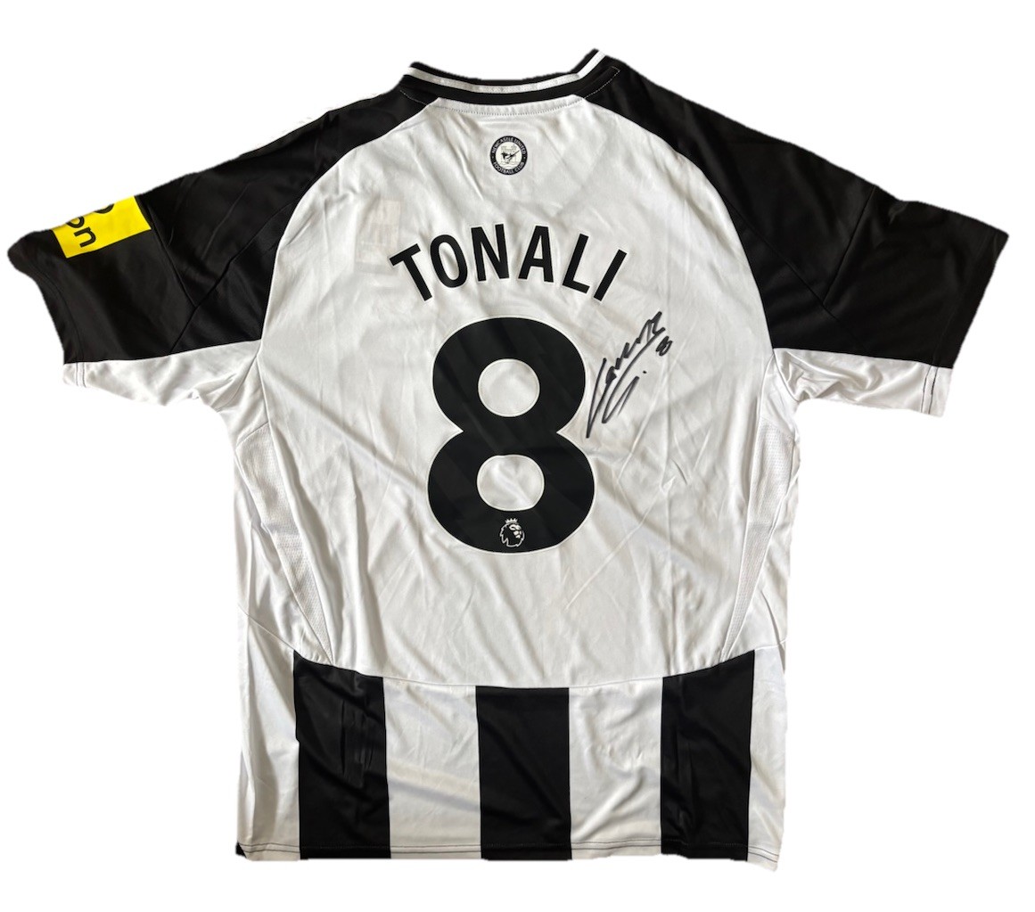 SANDRO TONALI Newcastle United 2024-25 Hand Signed Home Shirt RARE*COA for sale on Ebay