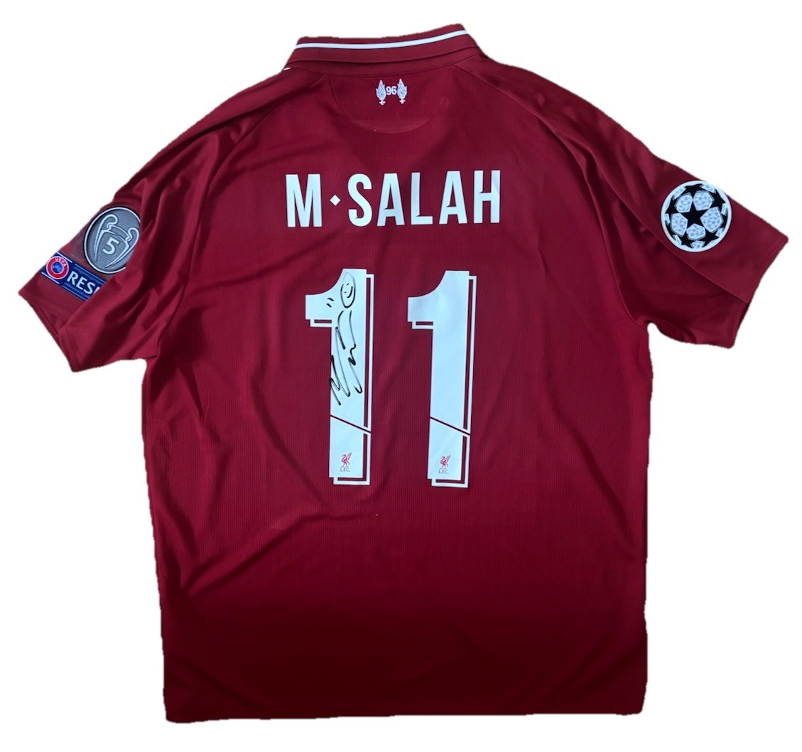 MOHAMED SALAH Signed OFFICIAL Liverpool 2018/19 HOME NB Football Shirt RARE*COA for sale on Ebay