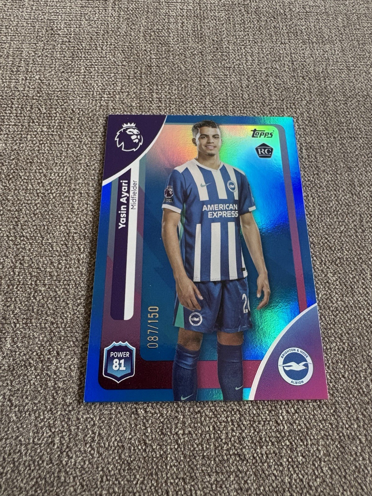 Topps Premier League 2026 Brighton Yasin Ayari Blue Numbered Parallel /150 for sale on Ebay